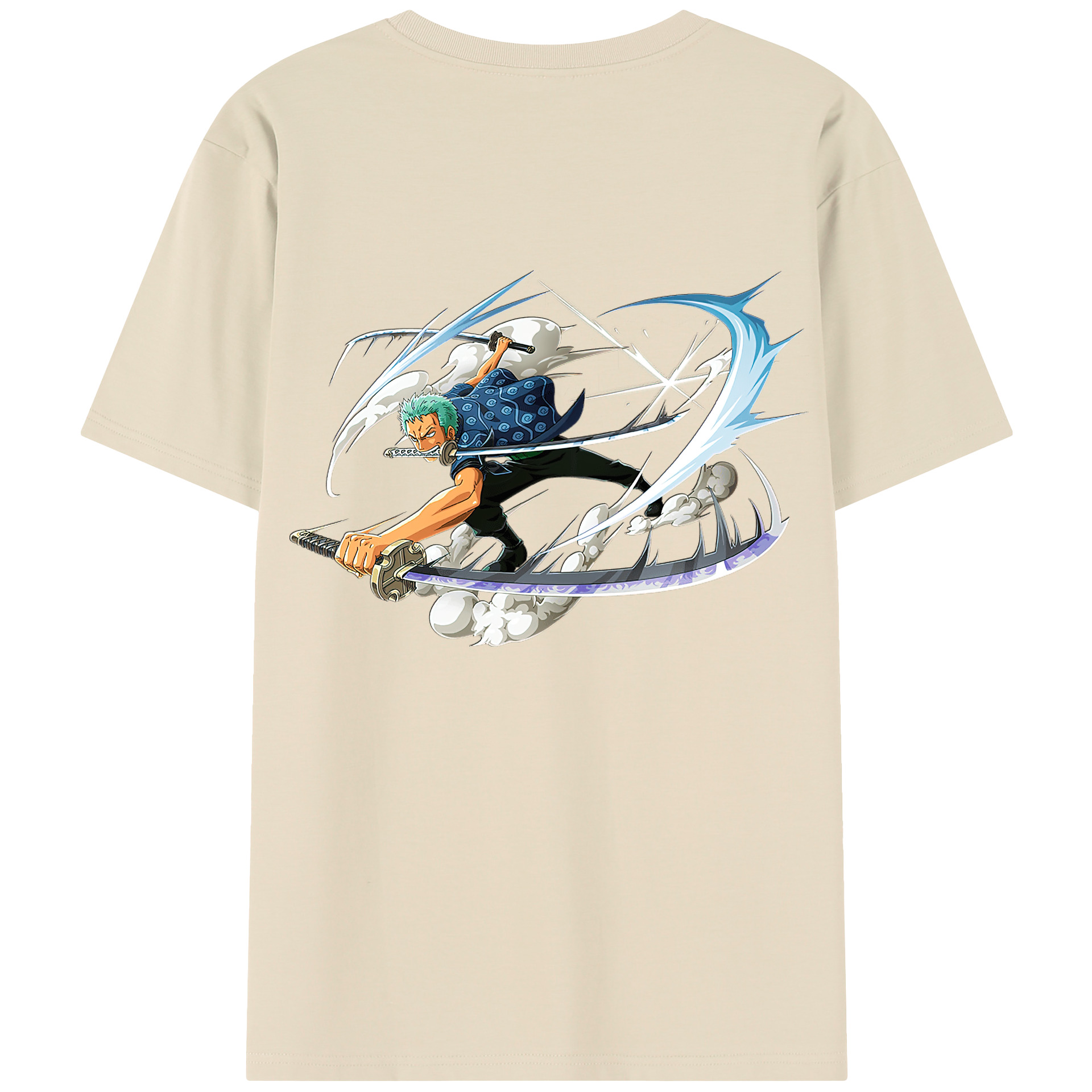 ワンピース ロロノア・ゾロ ONE PIECE Roronoa Zoro 綿100％半袖Tシャツ（背面プリント）