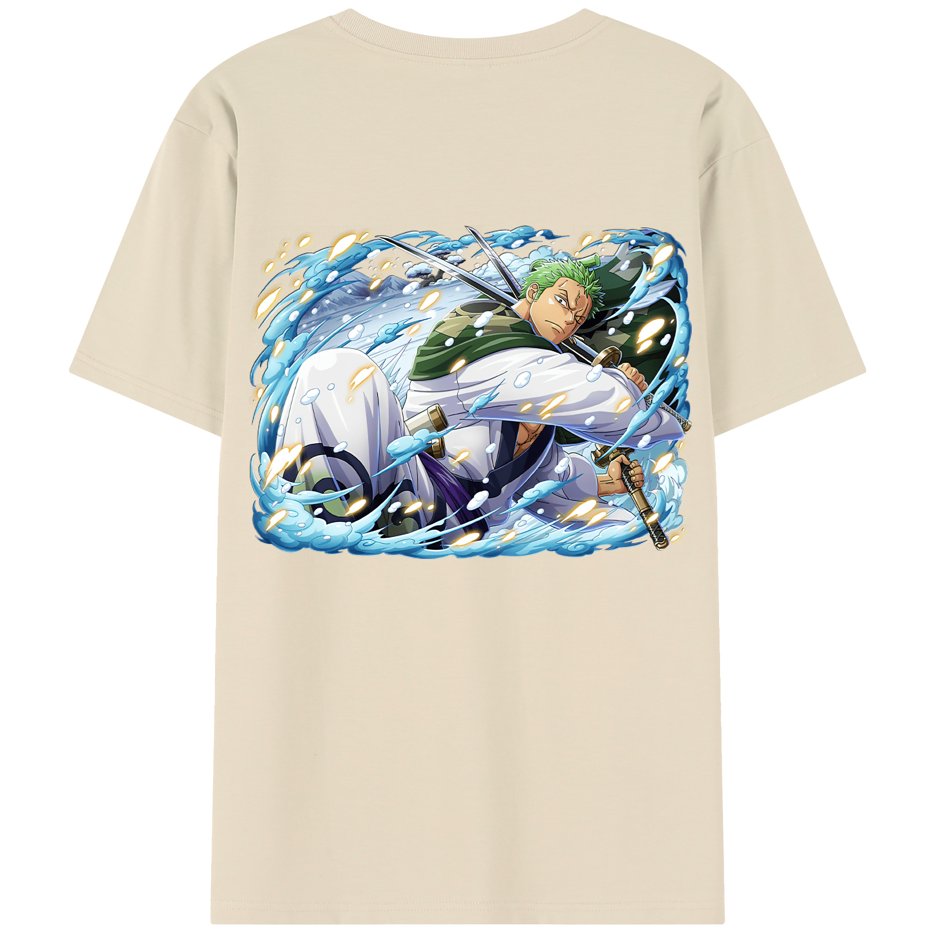ワンピース ロロノア・ゾロ ONE PIECE Roronoa Zoro 綿100％半袖Tシャツ（背面プリント）