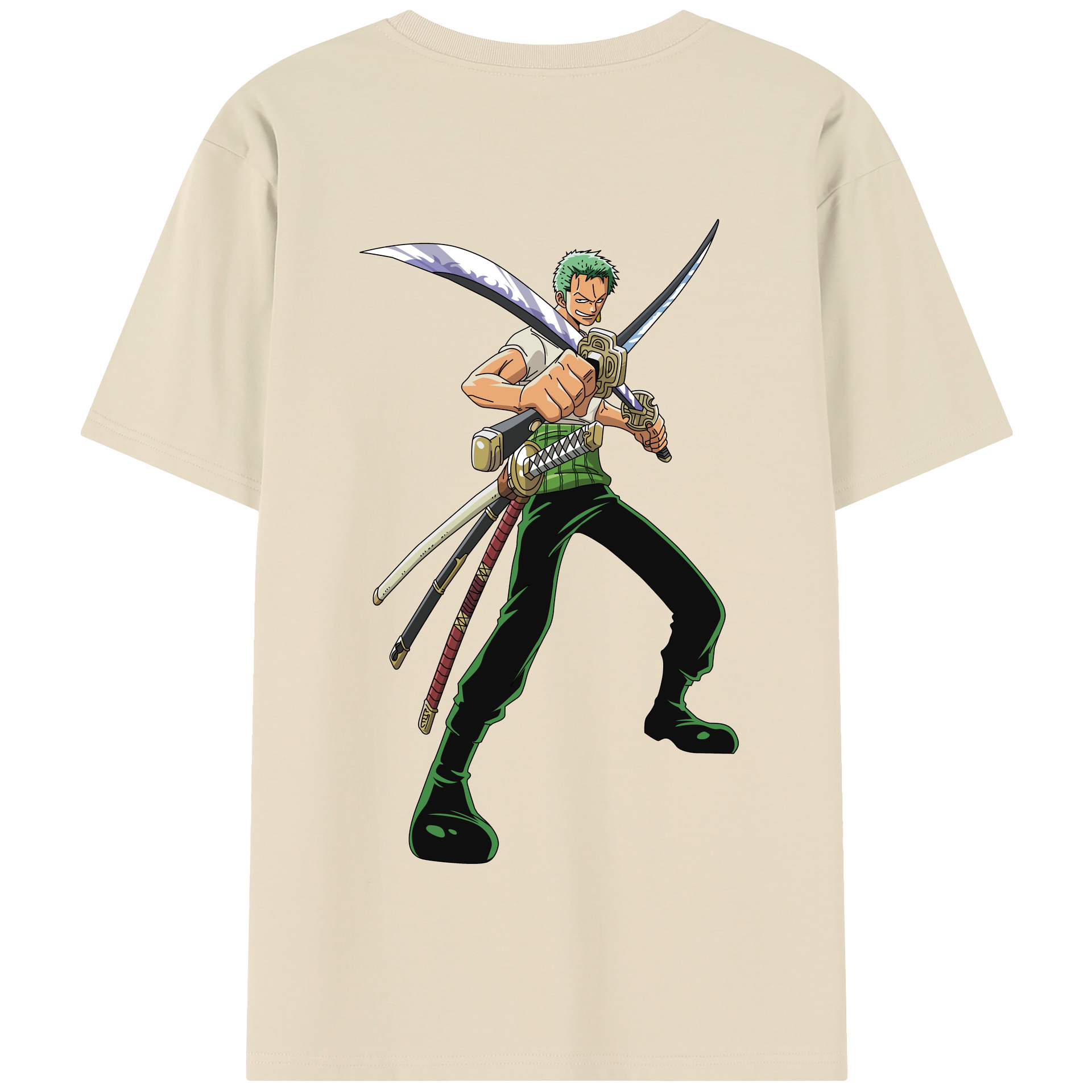 ワンピース ロロノア・ゾロ ONE PIECE Roronoa Zoro 綿100％半袖Tシャツ（背面プリント）