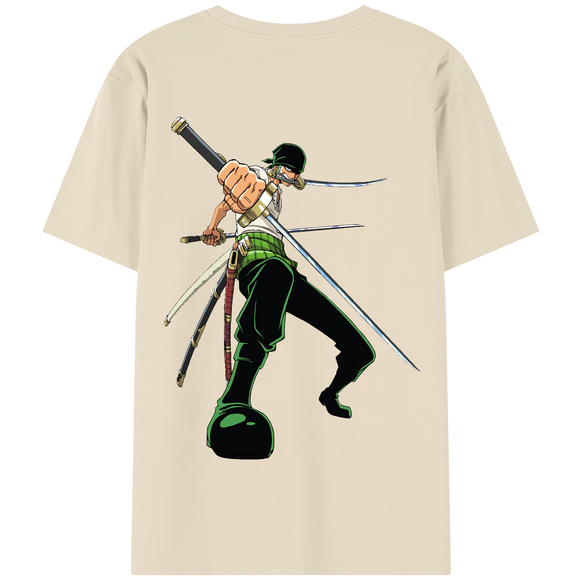 ワンピース ロロノア・ゾロ ONE PIECE Roronoa Zoro 綿100％半袖Tシャツ（背面プリント）