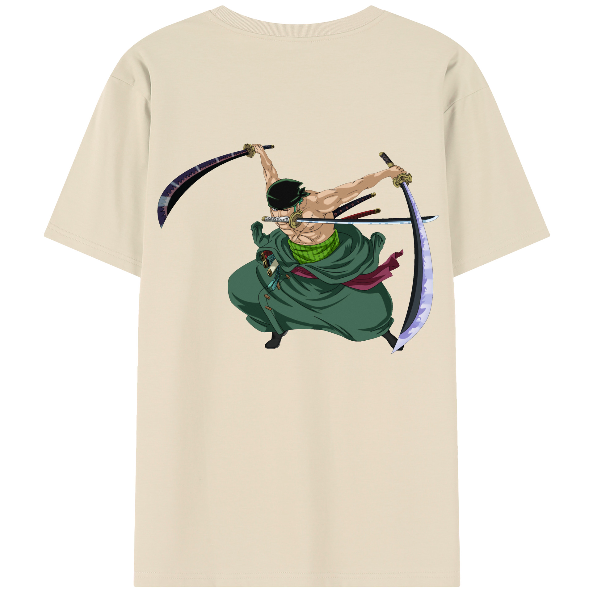 ワンピース ロロノア・ゾロ ONE PIECE Roronoa Zoro 綿100％半袖Tシャツ（背面プリント）
