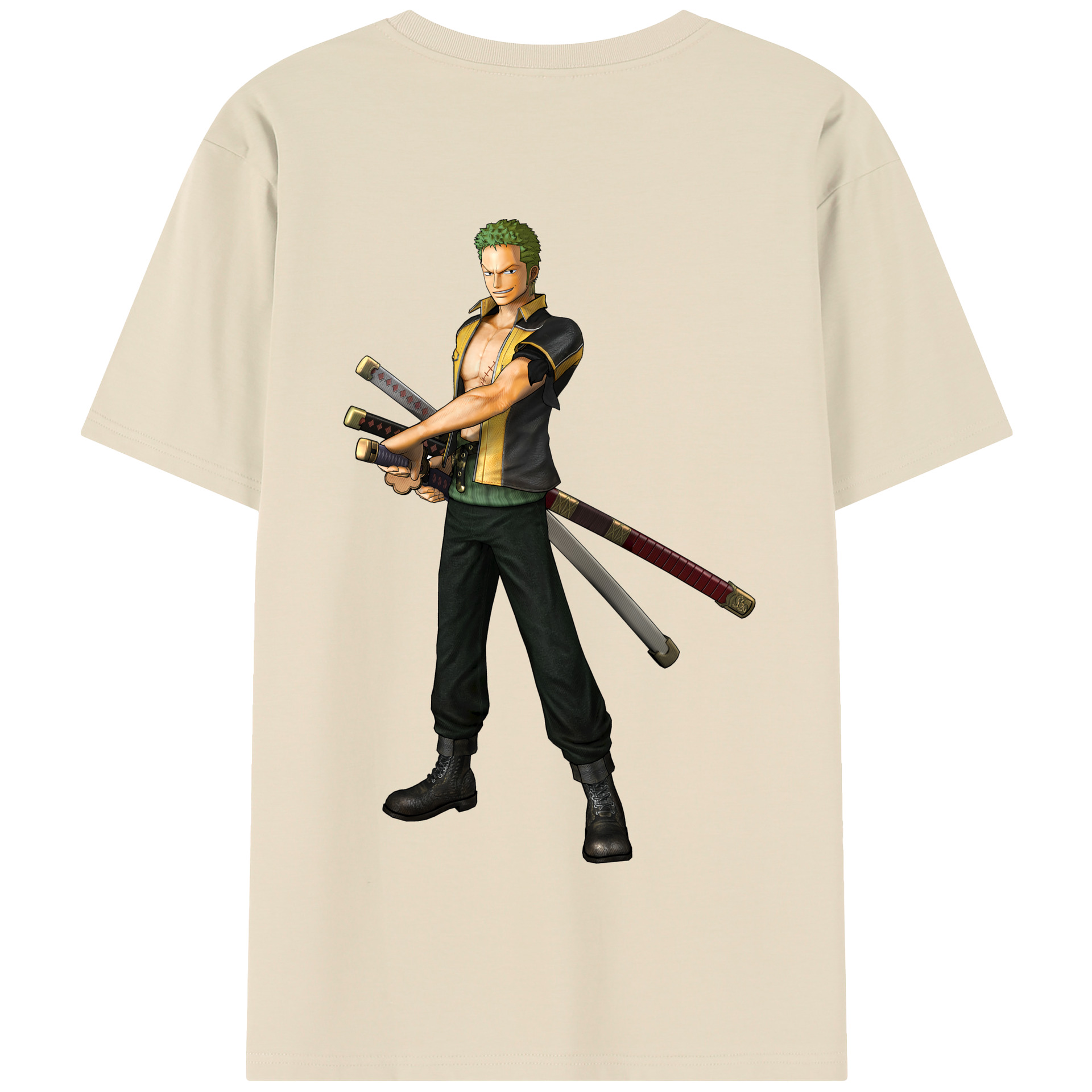 ワンピース ロロノア・ゾロ ONE PIECE Roronoa Zoro 綿100％半袖Tシャツ（背面プリント）