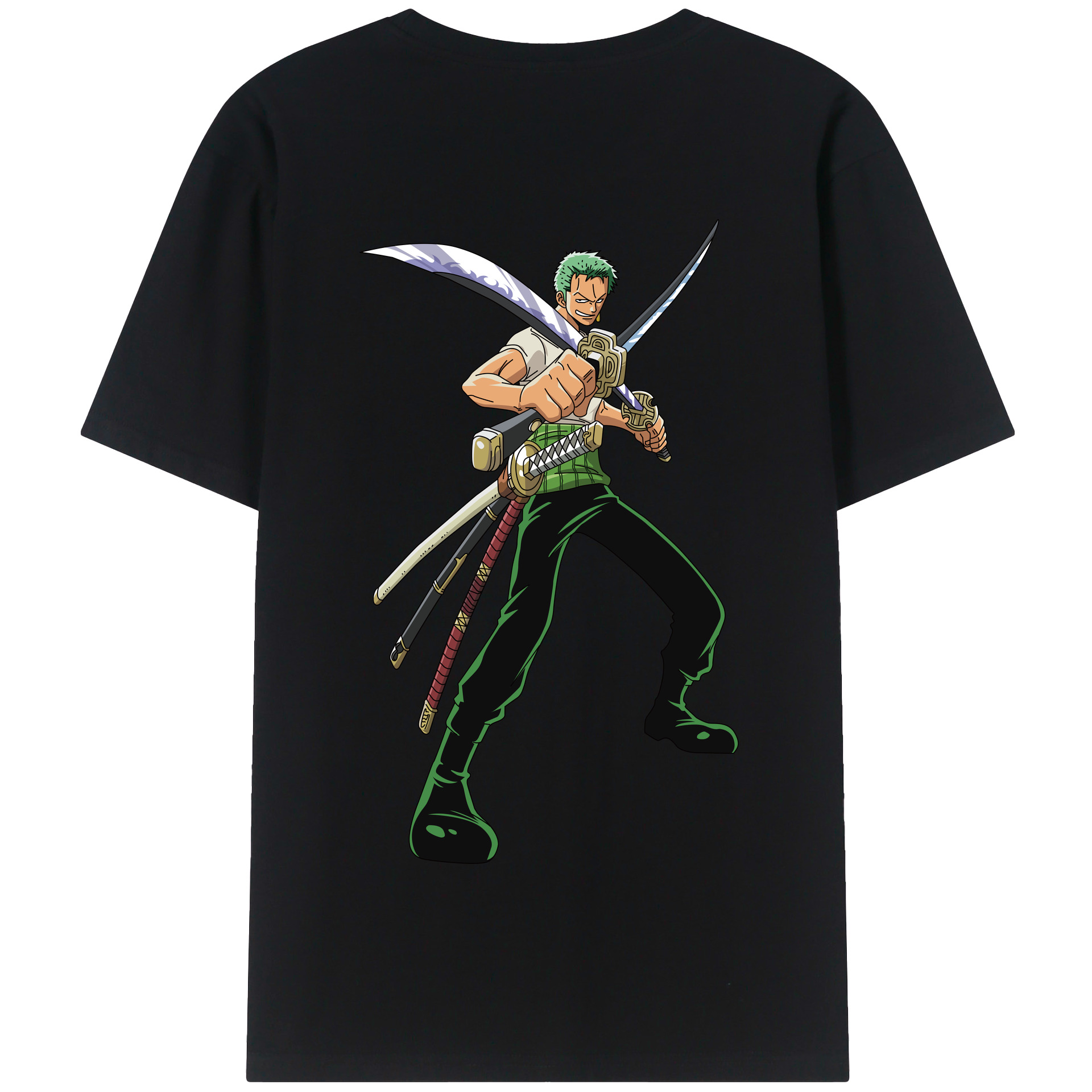 ワンピース ロロノア・ゾロ ONE PIECE Roronoa Zoro 綿100％半袖Tシャツ（背面プリント）