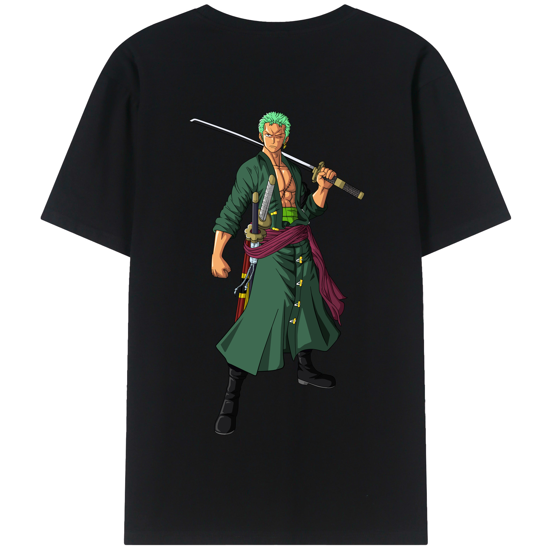 ワンピース ロロノア・ゾロ ONE PIECE Roronoa Zoro 綿100％半袖Tシャツ（背面プリント）