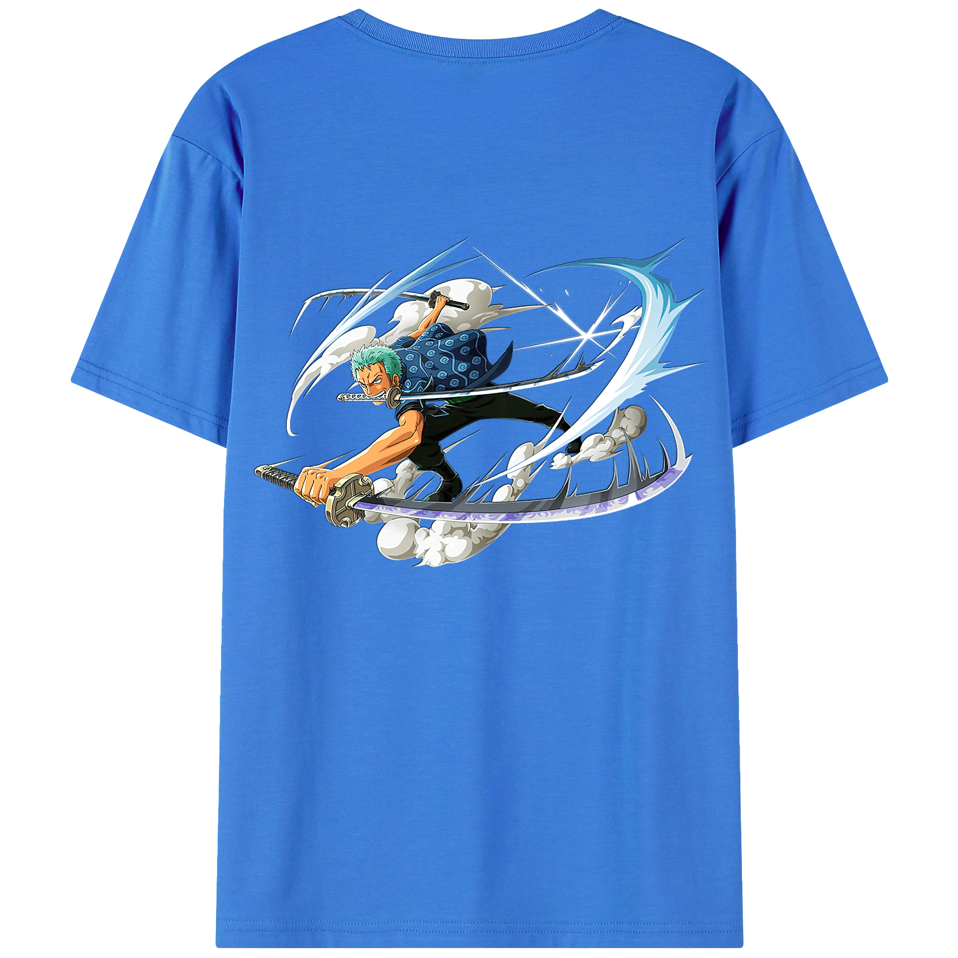 ワンピース ロロノア・ゾロ ONE PIECE Roronoa Zoro 綿100％半袖Tシャツ（背面プリント）
