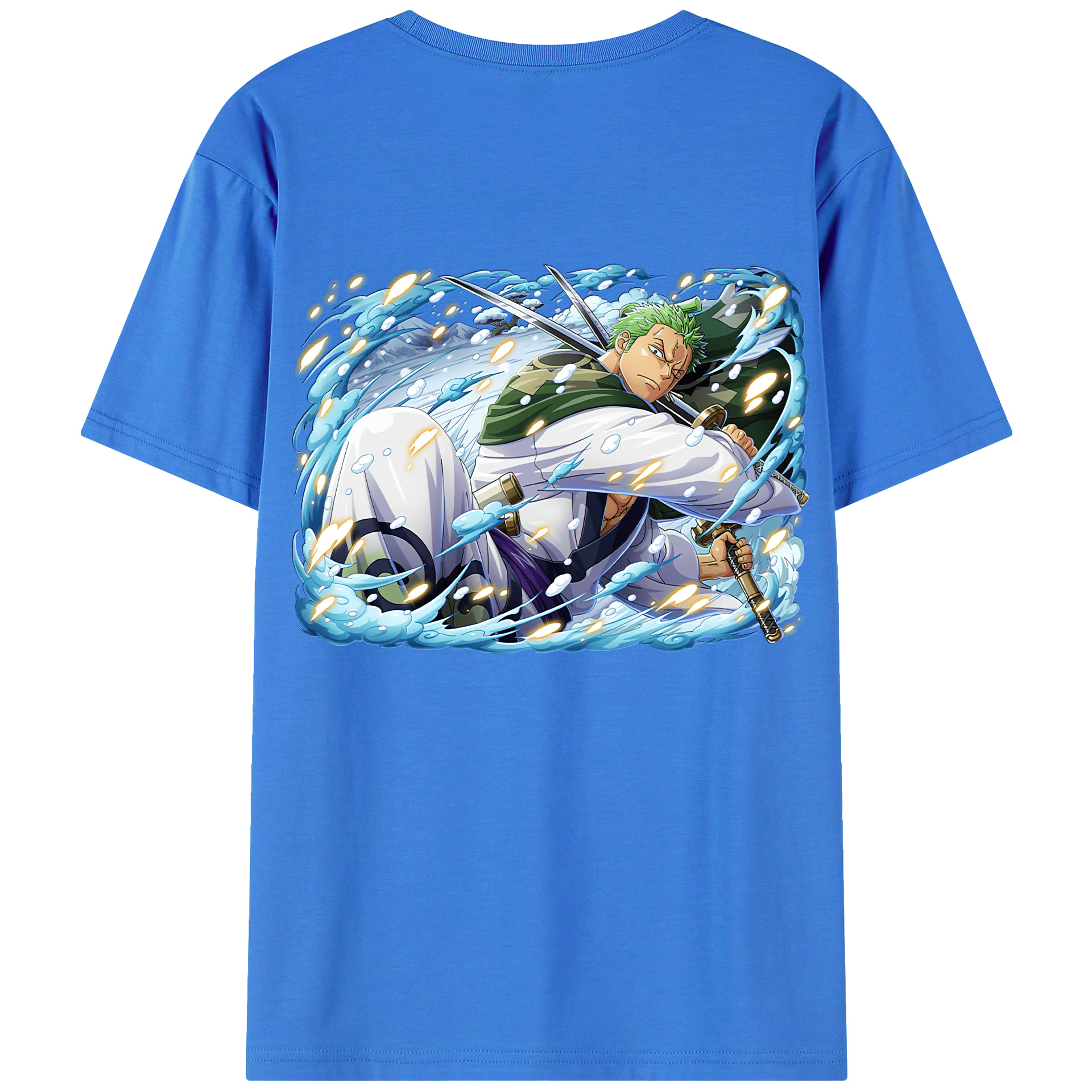 ワンピース ロロノア・ゾロ ONE PIECE Roronoa Zoro 綿100％半袖Tシャツ（背面プリント）