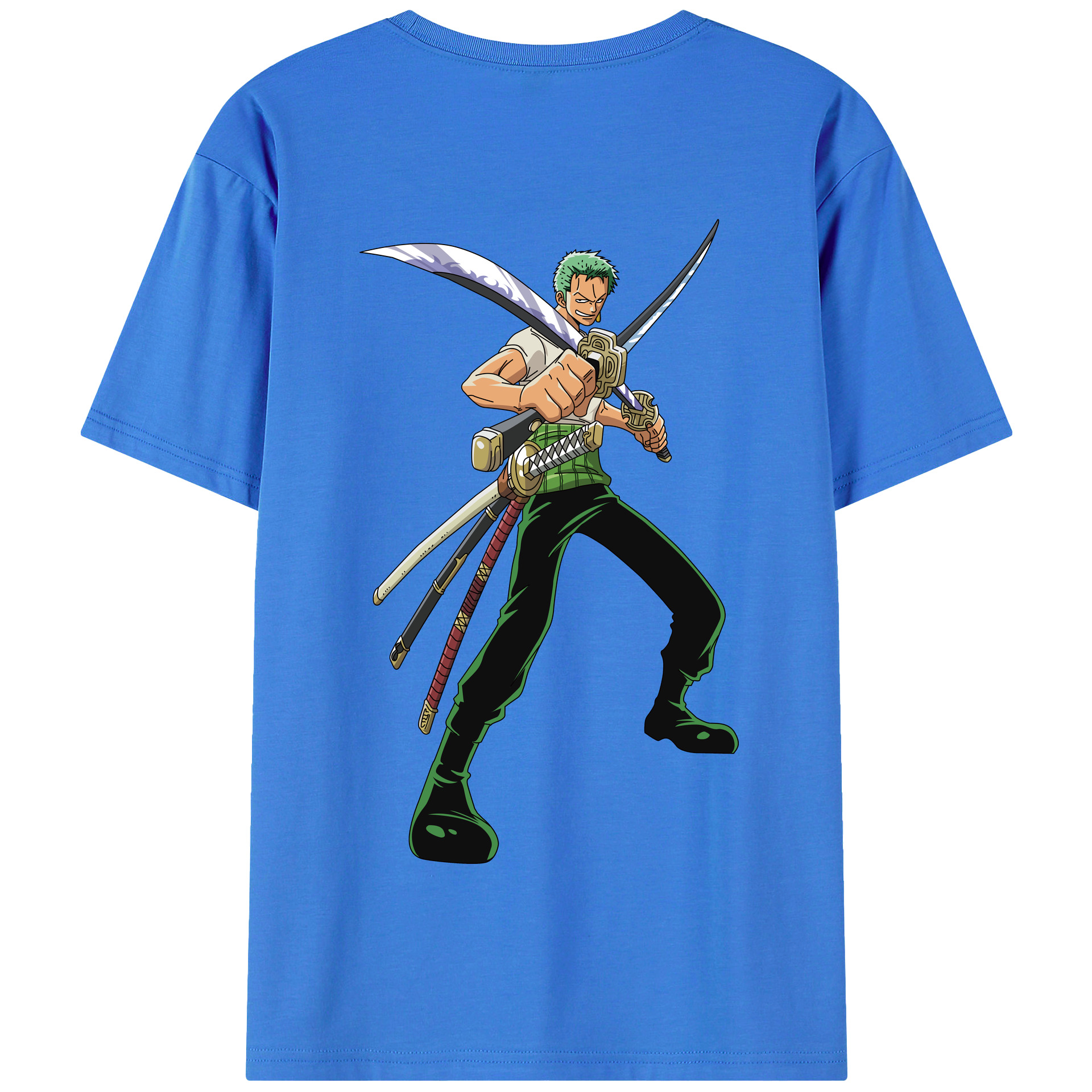 ワンピース ロロノア・ゾロ ONE PIECE Roronoa Zoro 綿100％半袖Tシャツ（背面プリント）