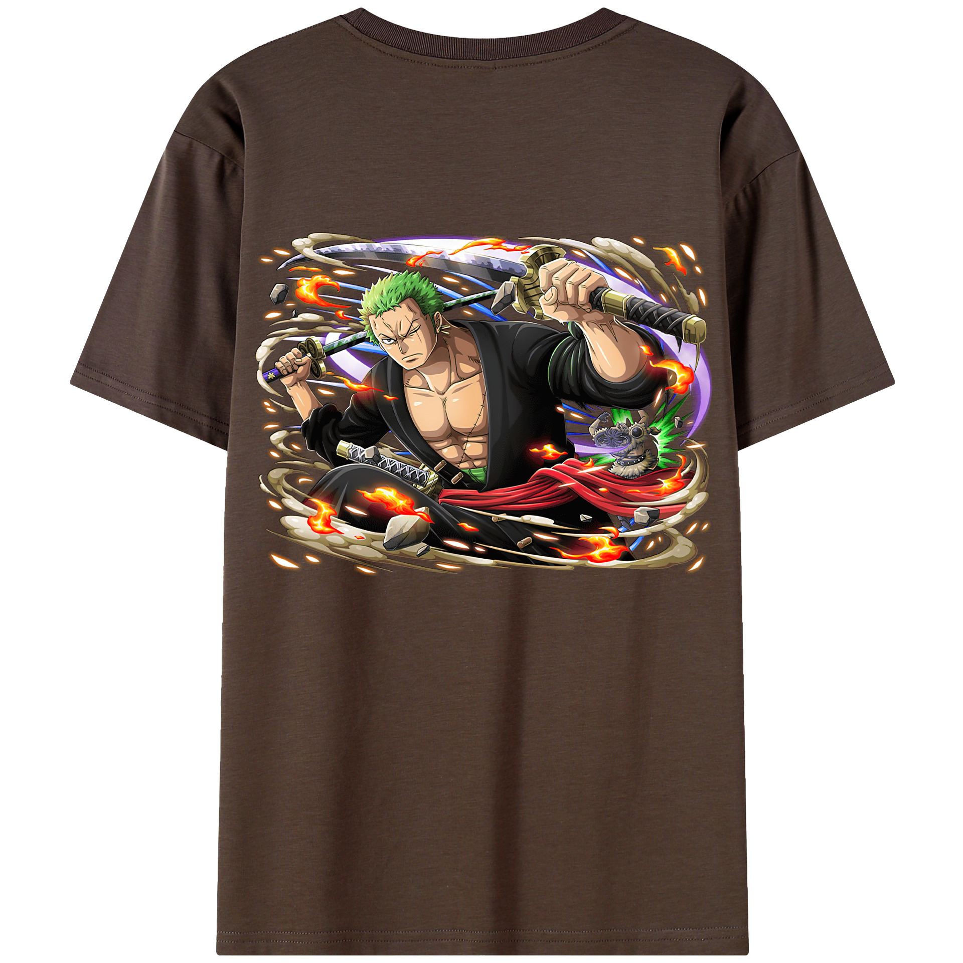 ワンピース ロロノア・ゾロ ONE PIECE Roronoa Zoro 綿100％半袖Tシャツ（背面プリント）