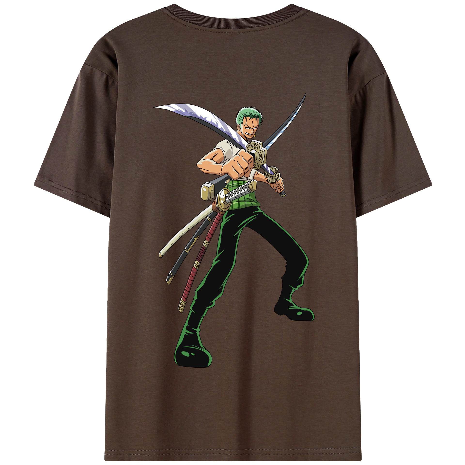 ワンピース ロロノア・ゾロ ONE PIECE Roronoa Zoro 綿100％半袖Tシャツ（背面プリント）