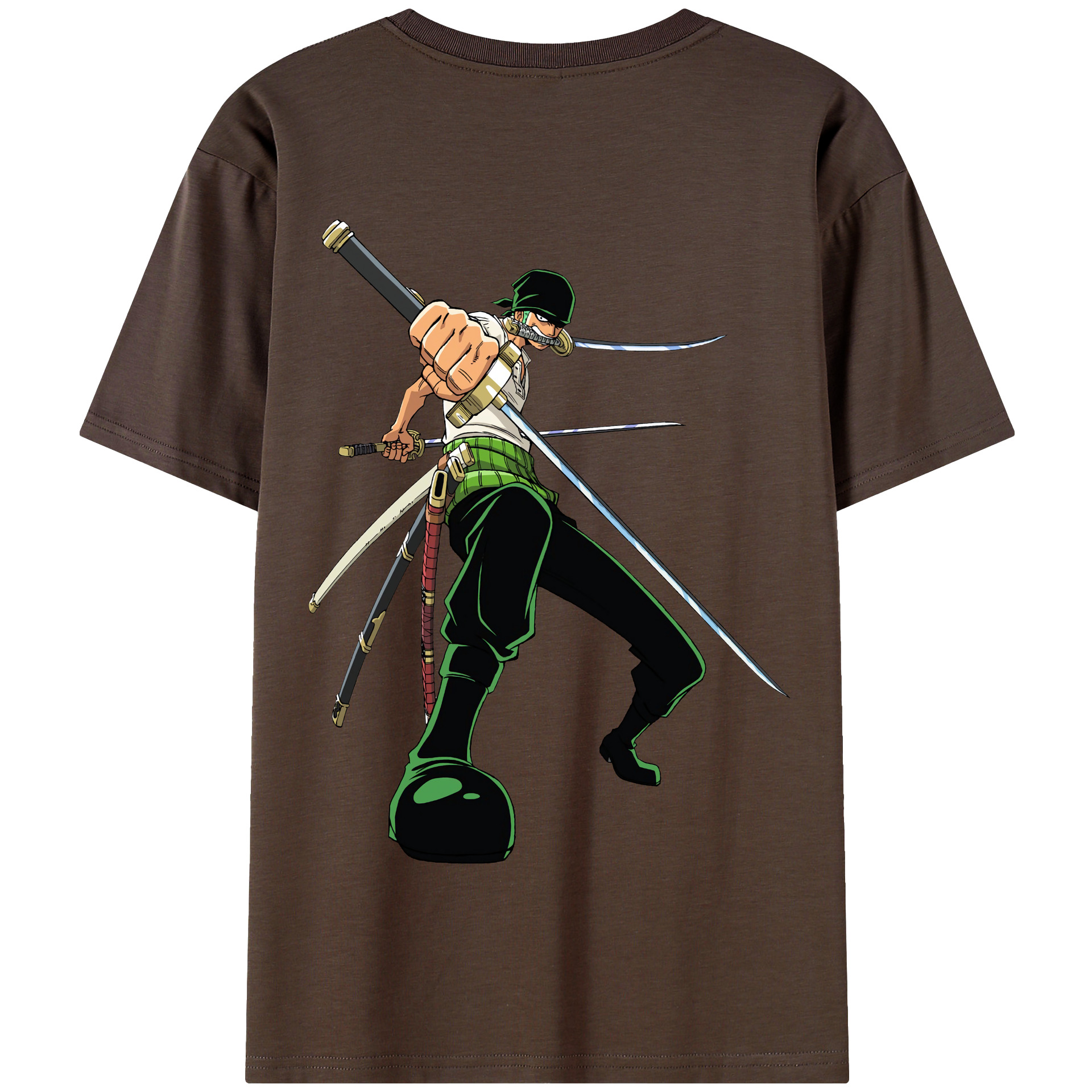 ワンピース ロロノア・ゾロ ONE PIECE Roronoa Zoro 綿100％半袖Tシャツ（背面プリント）