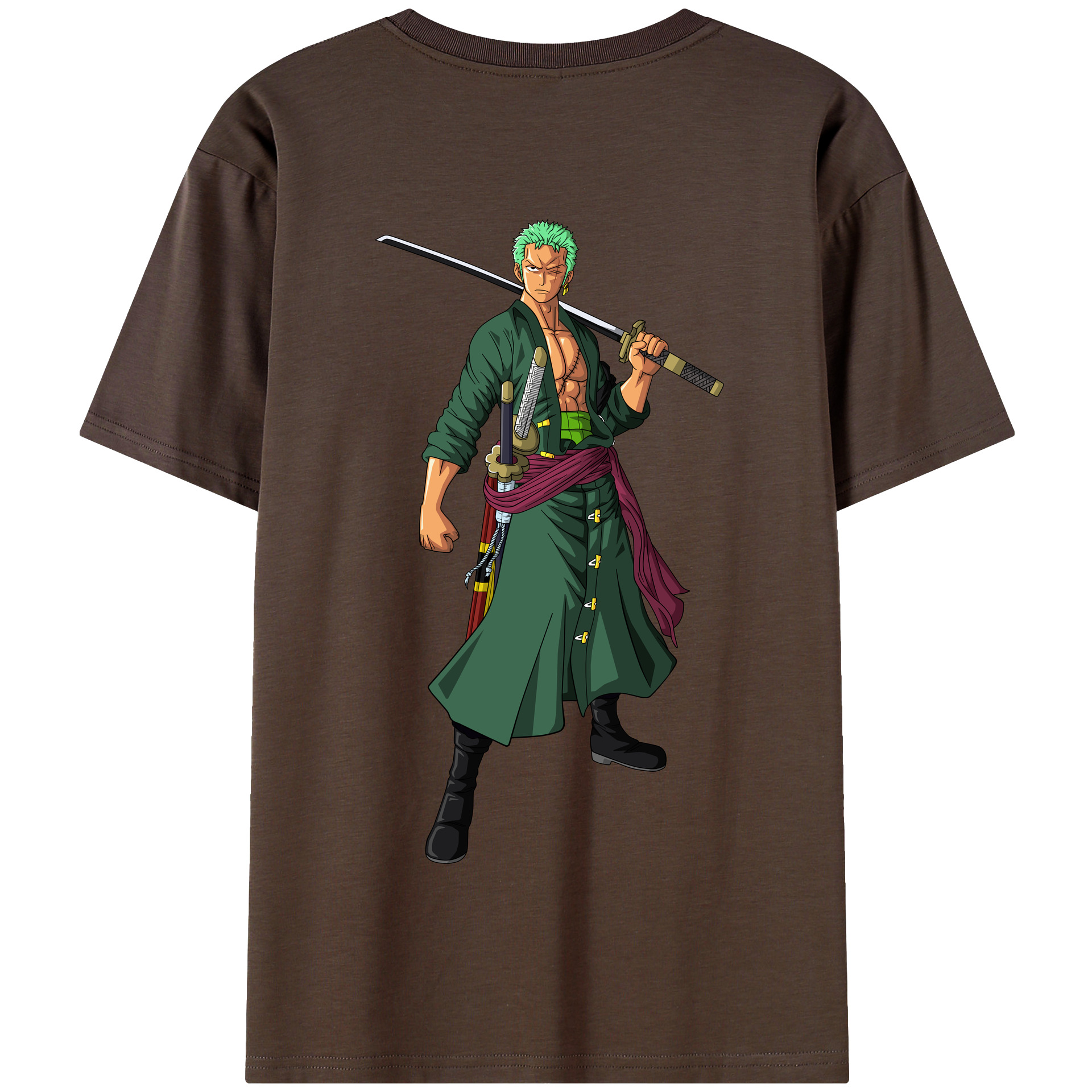 ワンピース ロロノア・ゾロ ONE PIECE Roronoa Zoro 綿100％半袖Tシャツ（背面プリント）