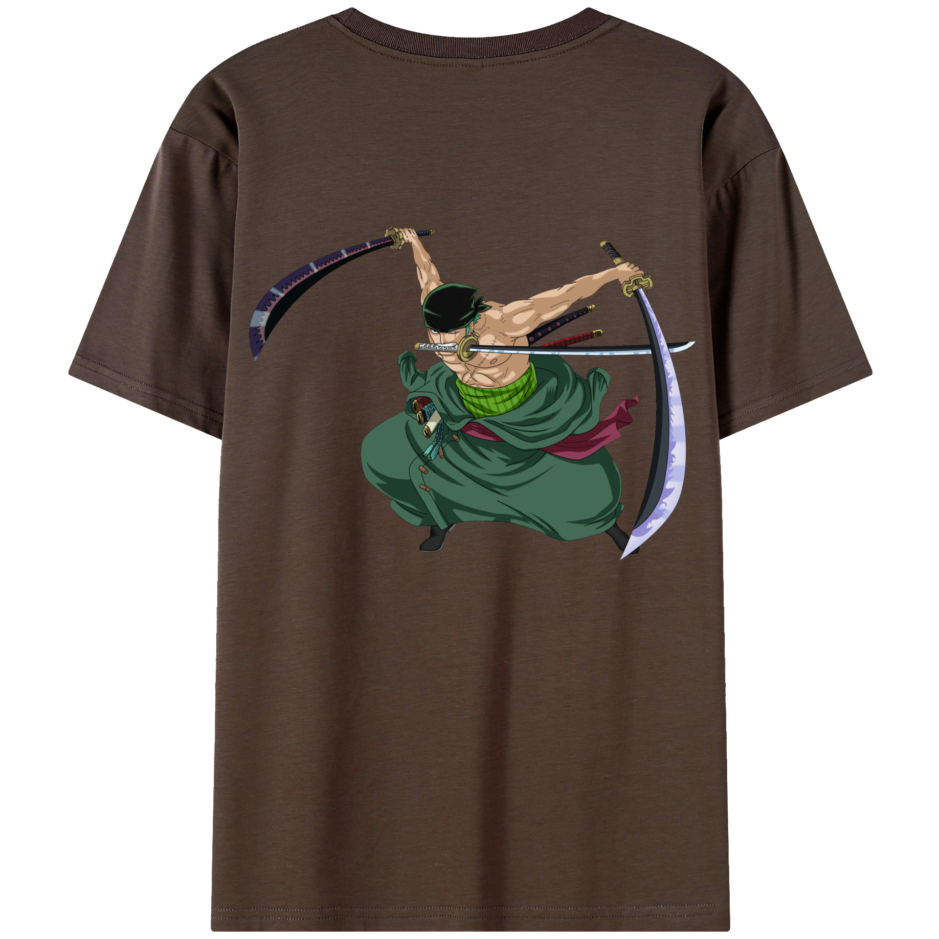 ワンピース ロロノア・ゾロ ONE PIECE Roronoa Zoro 綿100％半袖Tシャツ（背面プリント）