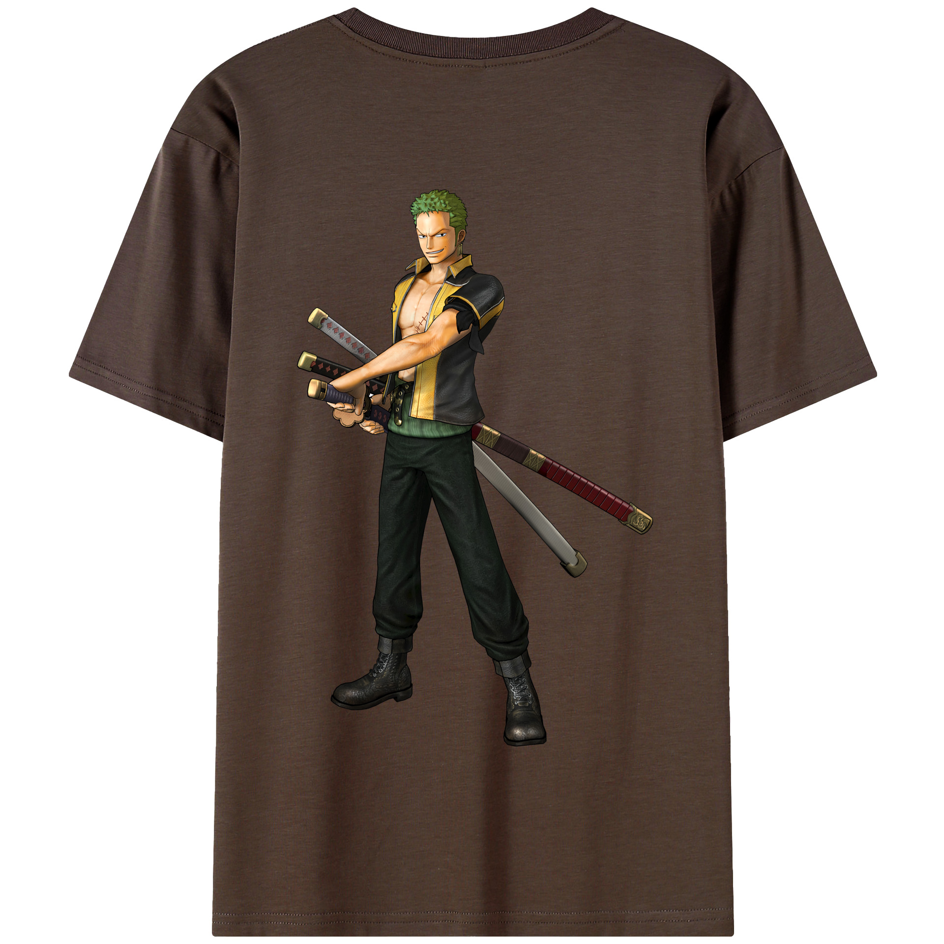 ワンピース ロロノア・ゾロ ONE PIECE Roronoa Zoro 綿100％半袖Tシャツ（背面プリント）