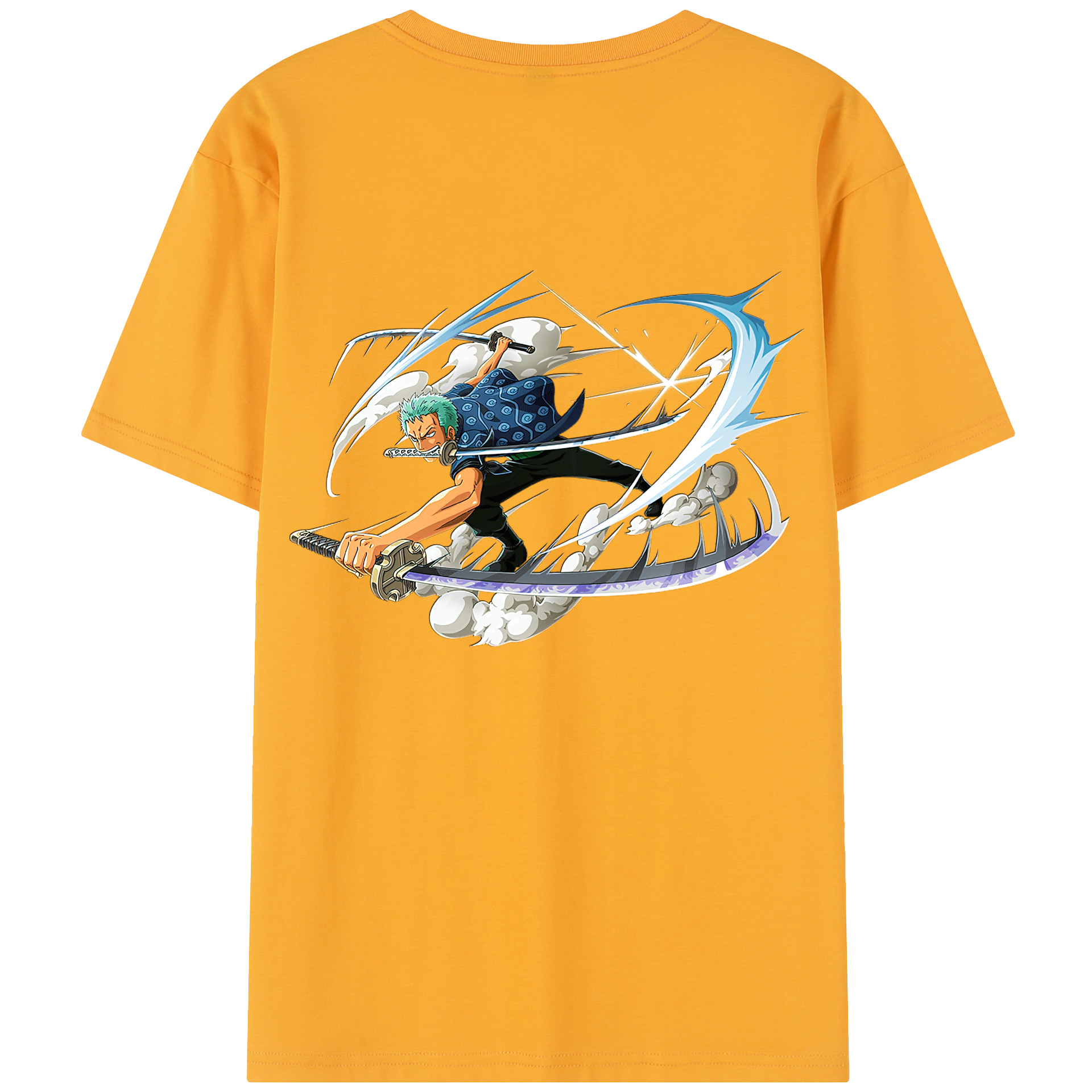 ワンピース ロロノア・ゾロ ONE PIECE Roronoa Zoro 綿100％半袖Tシャツ（背面プリント）