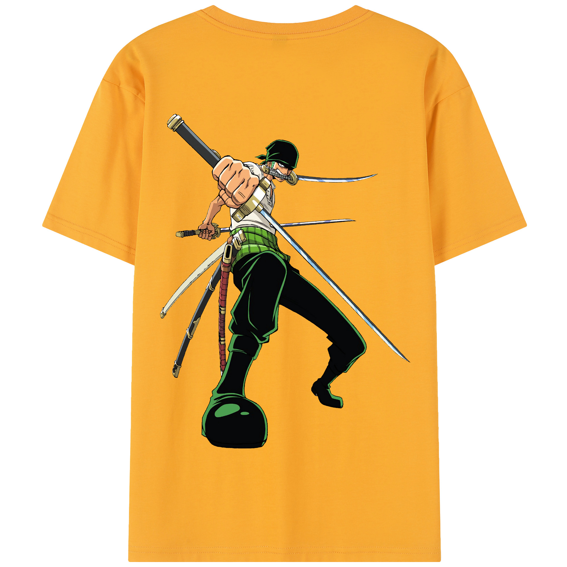 ワンピース ロロノア・ゾロ ONE PIECE Roronoa Zoro 綿100％半袖Tシャツ（背面プリント）