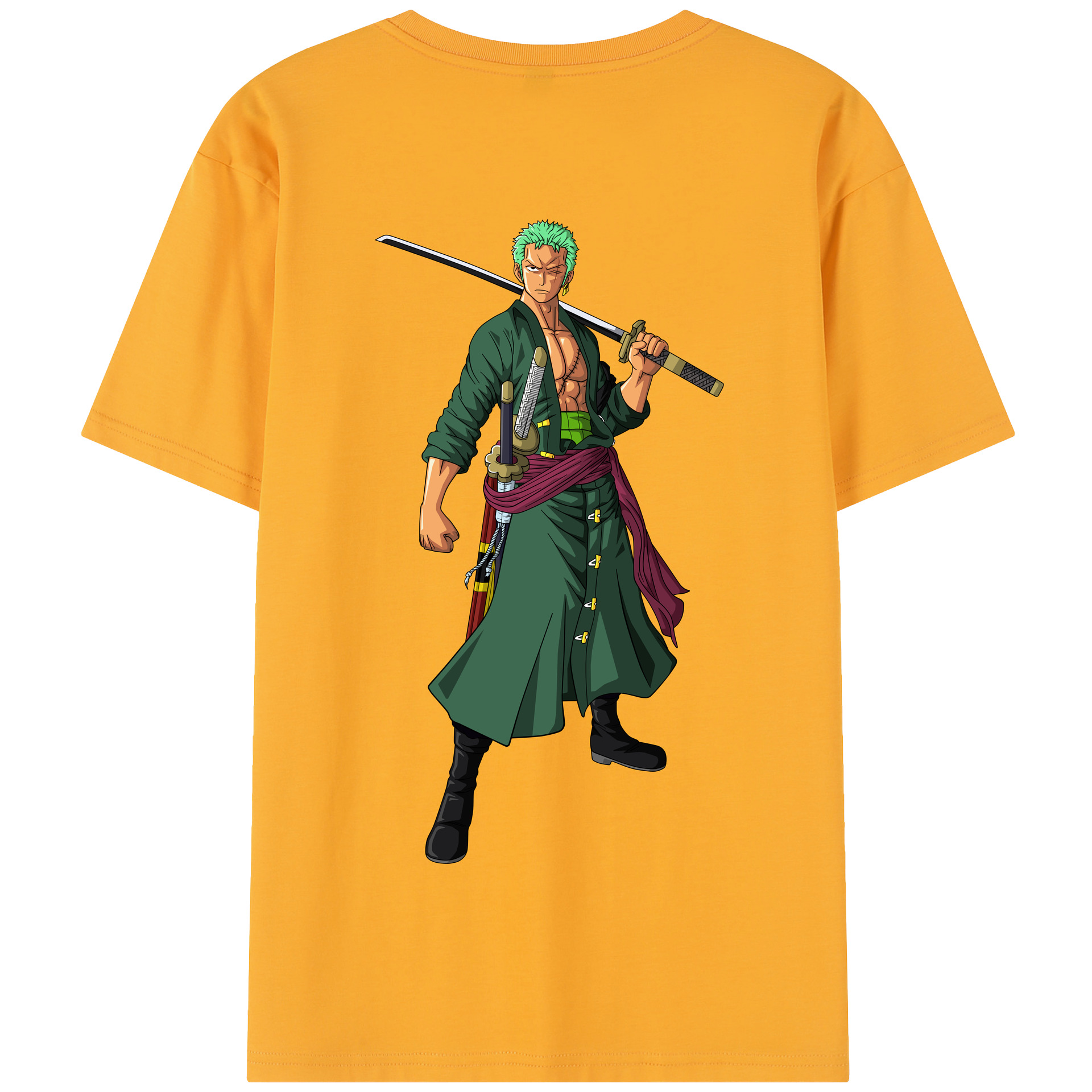 ワンピース ロロノア・ゾロ ONE PIECE Roronoa Zoro 綿100％半袖Tシャツ（背面プリント）