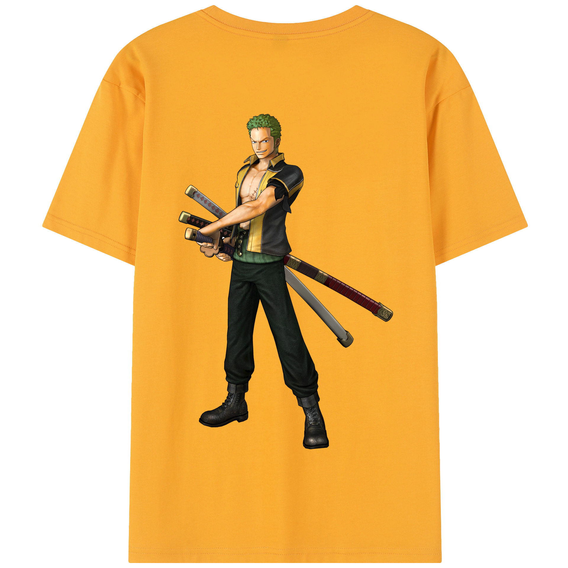 ワンピース ロロノア・ゾロ ONE PIECE Roronoa Zoro 綿100％半袖Tシャツ（背面プリント）