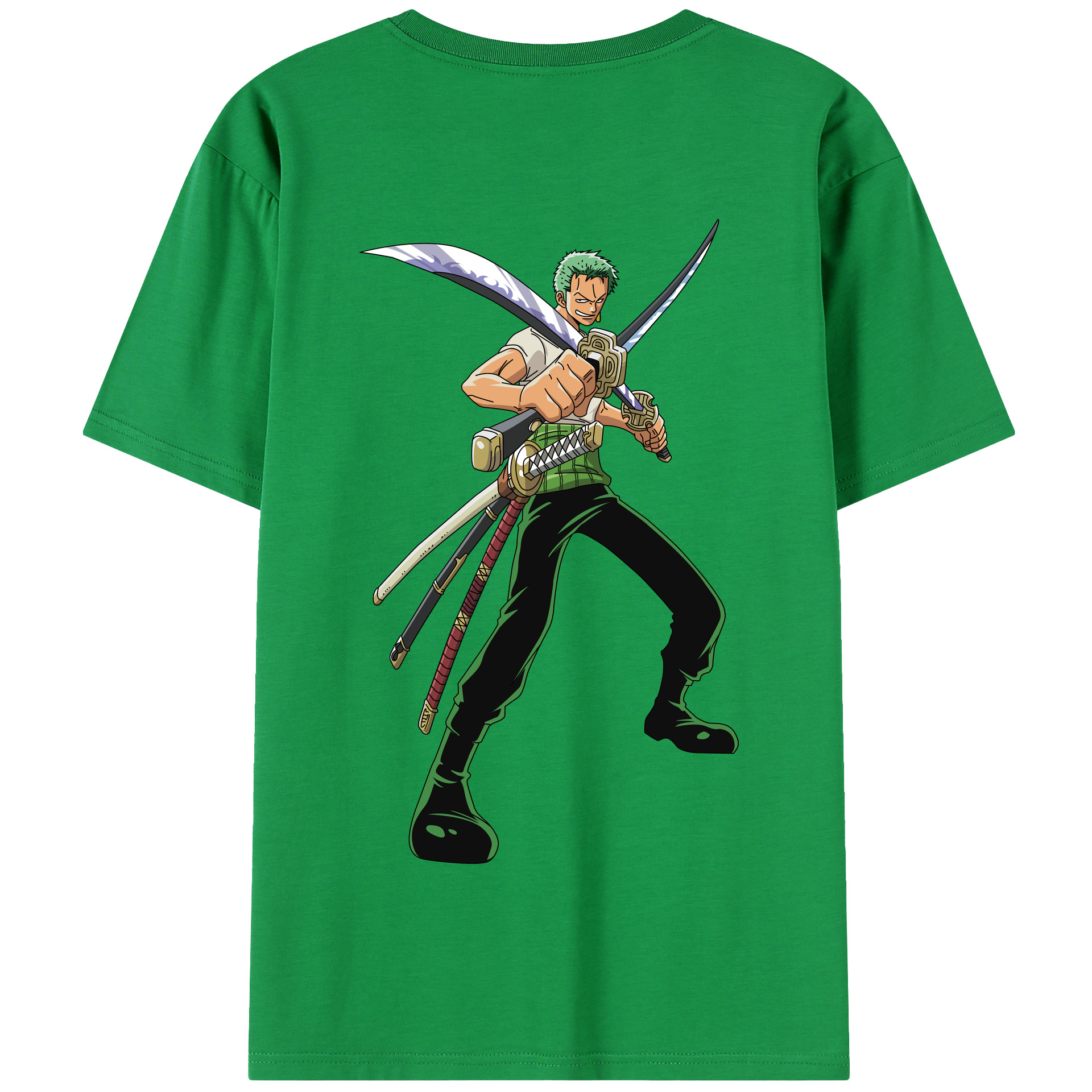 ワンピース ロロノア・ゾロ ONE PIECE Roronoa Zoro 綿100％半袖Tシャツ（背面プリント）