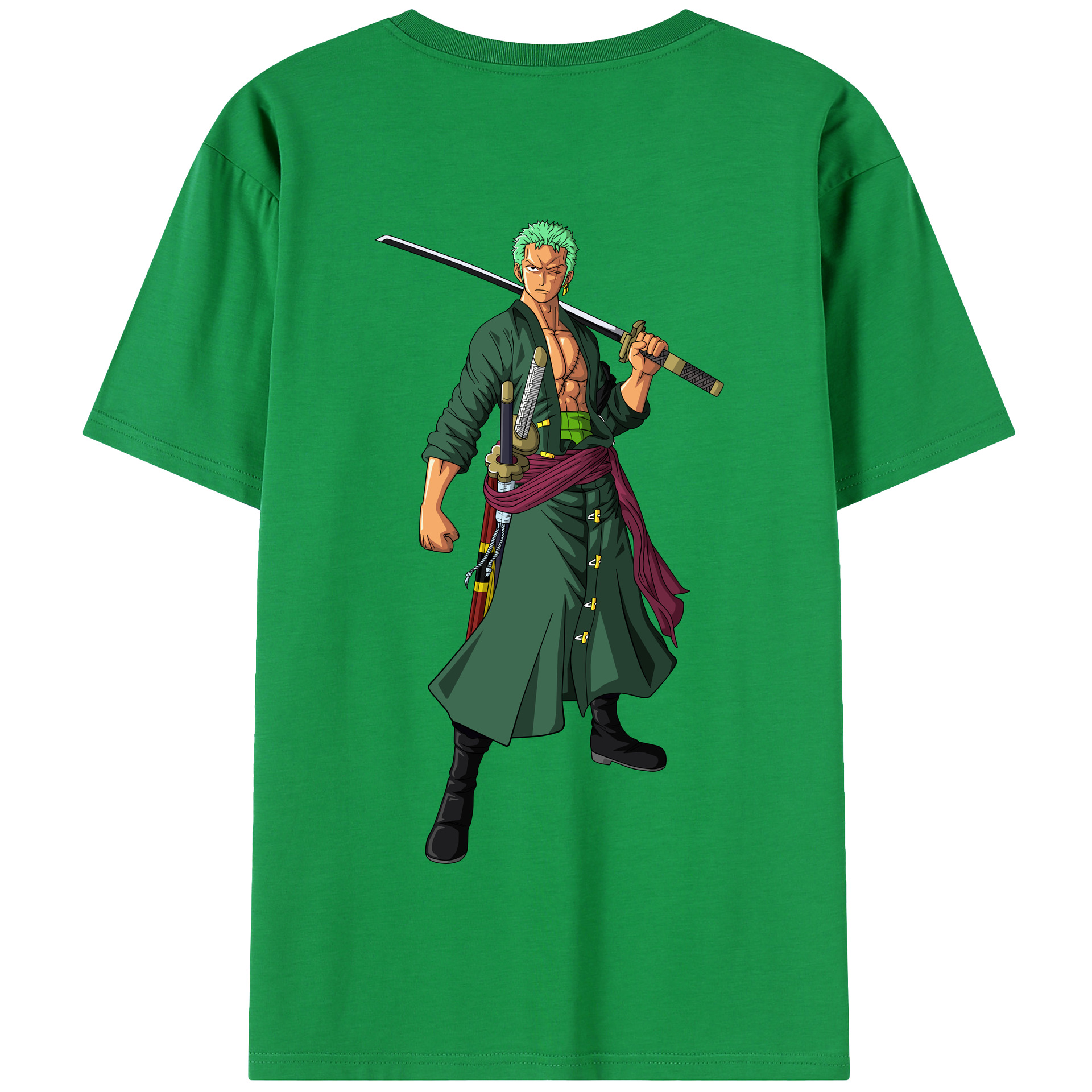 ワンピース ロロノア・ゾロ ONE PIECE Roronoa Zoro 綿100％半袖Tシャツ（背面プリント）