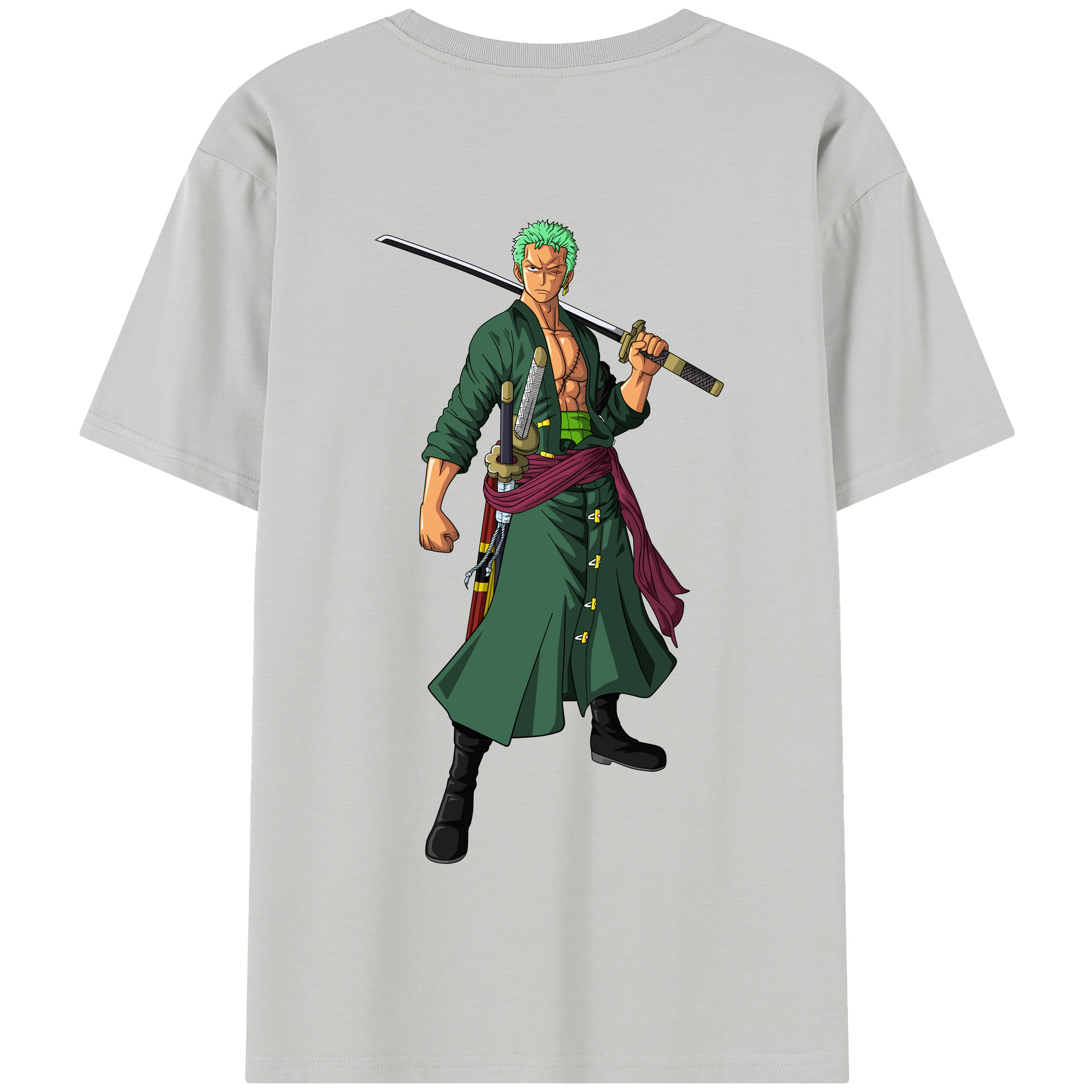 ワンピース ロロノア・ゾロ ONE PIECE Roronoa Zoro 綿100％半袖Tシャツ（背面プリント）