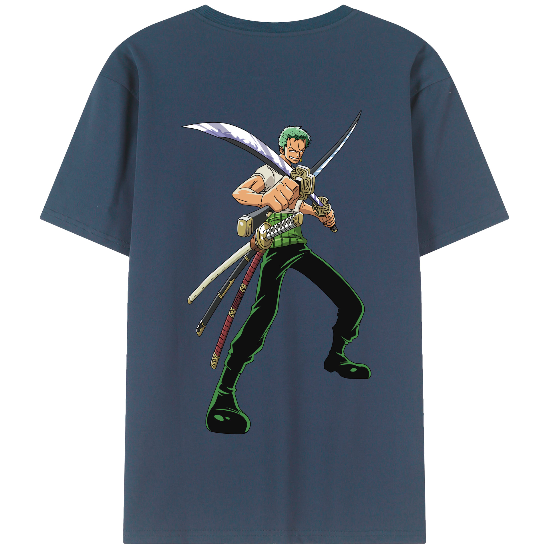 ワンピース ロロノア・ゾロ ONE PIECE Roronoa Zoro 綿100％半袖Tシャツ（背面プリント）