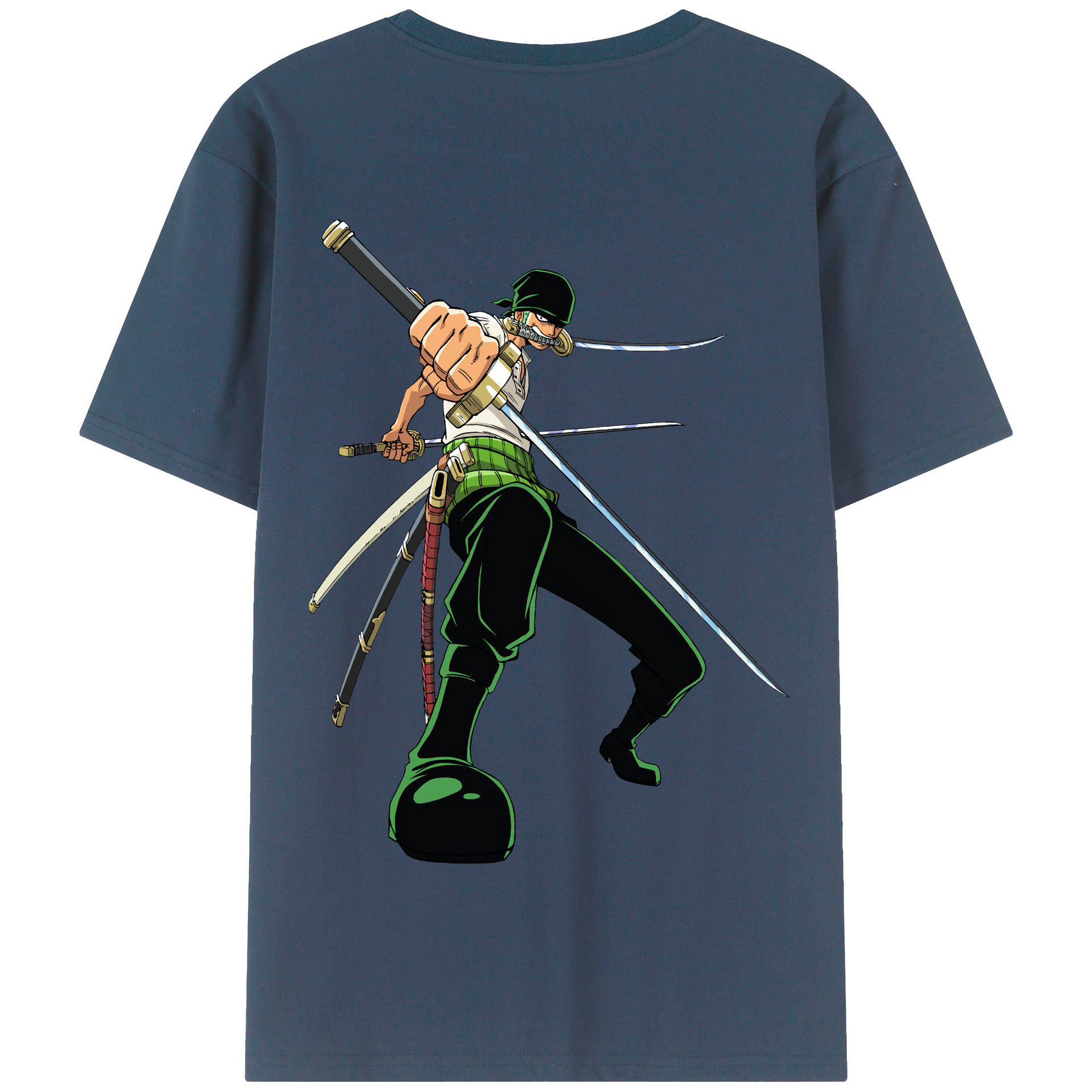 ワンピース ロロノア・ゾロ ONE PIECE Roronoa Zoro 綿100％半袖Tシャツ（背面プリント）