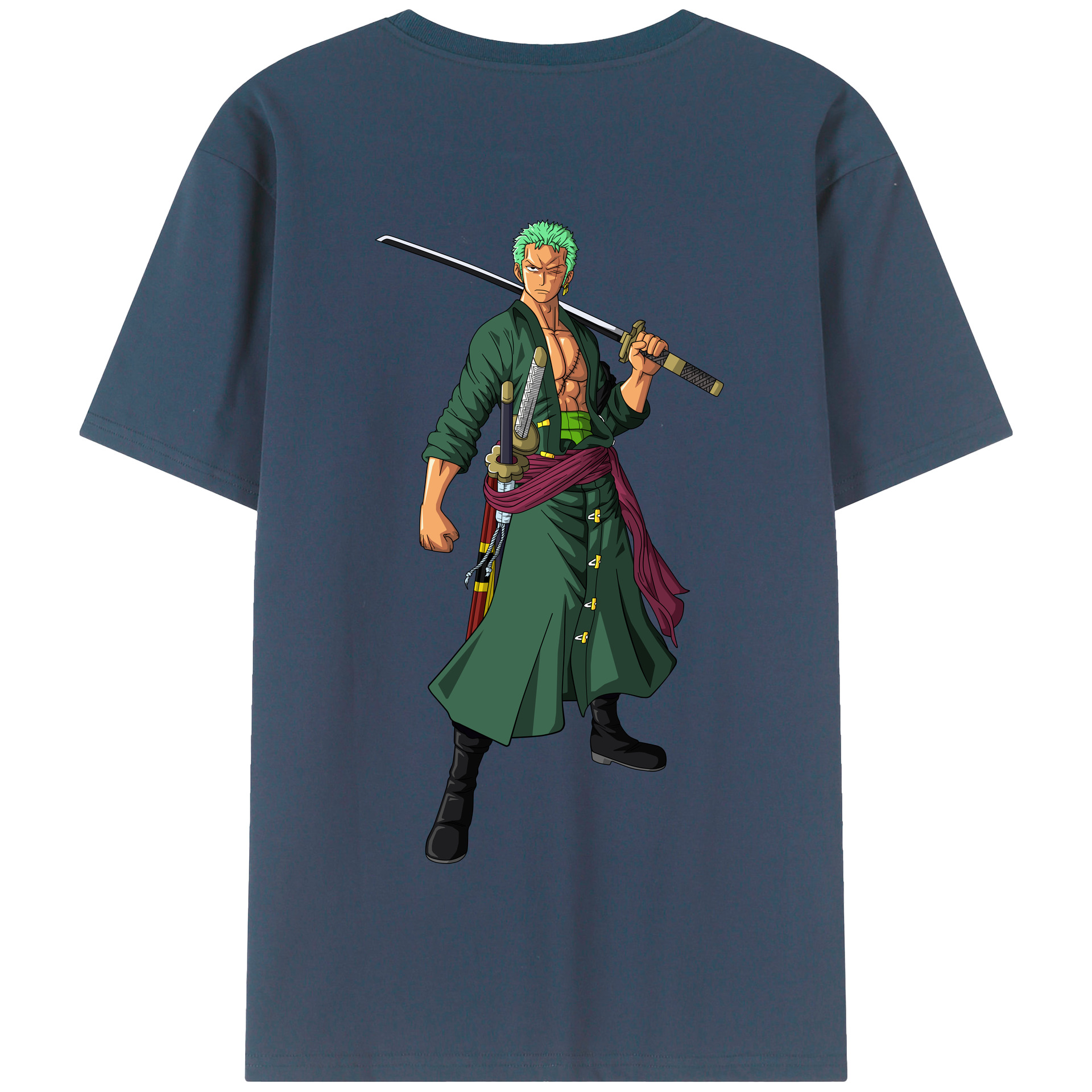 ワンピース ロロノア・ゾロ ONE PIECE Roronoa Zoro 綿100％半袖Tシャツ（背面プリント）