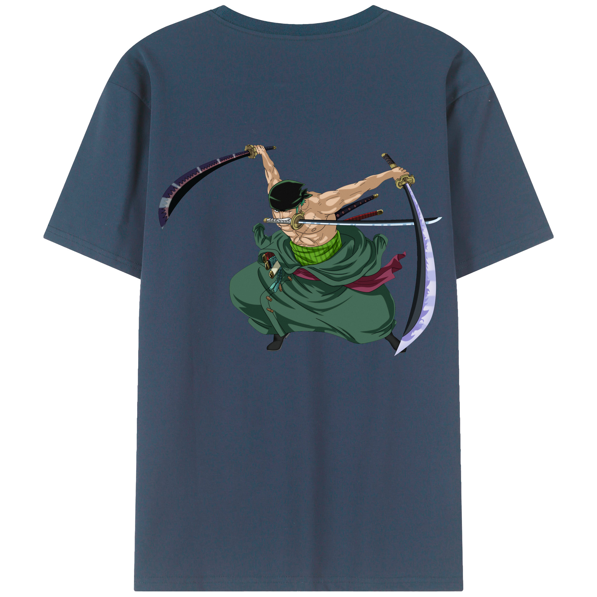 ワンピース ロロノア・ゾロ ONE PIECE Roronoa Zoro 綿100％半袖Tシャツ（背面プリント）