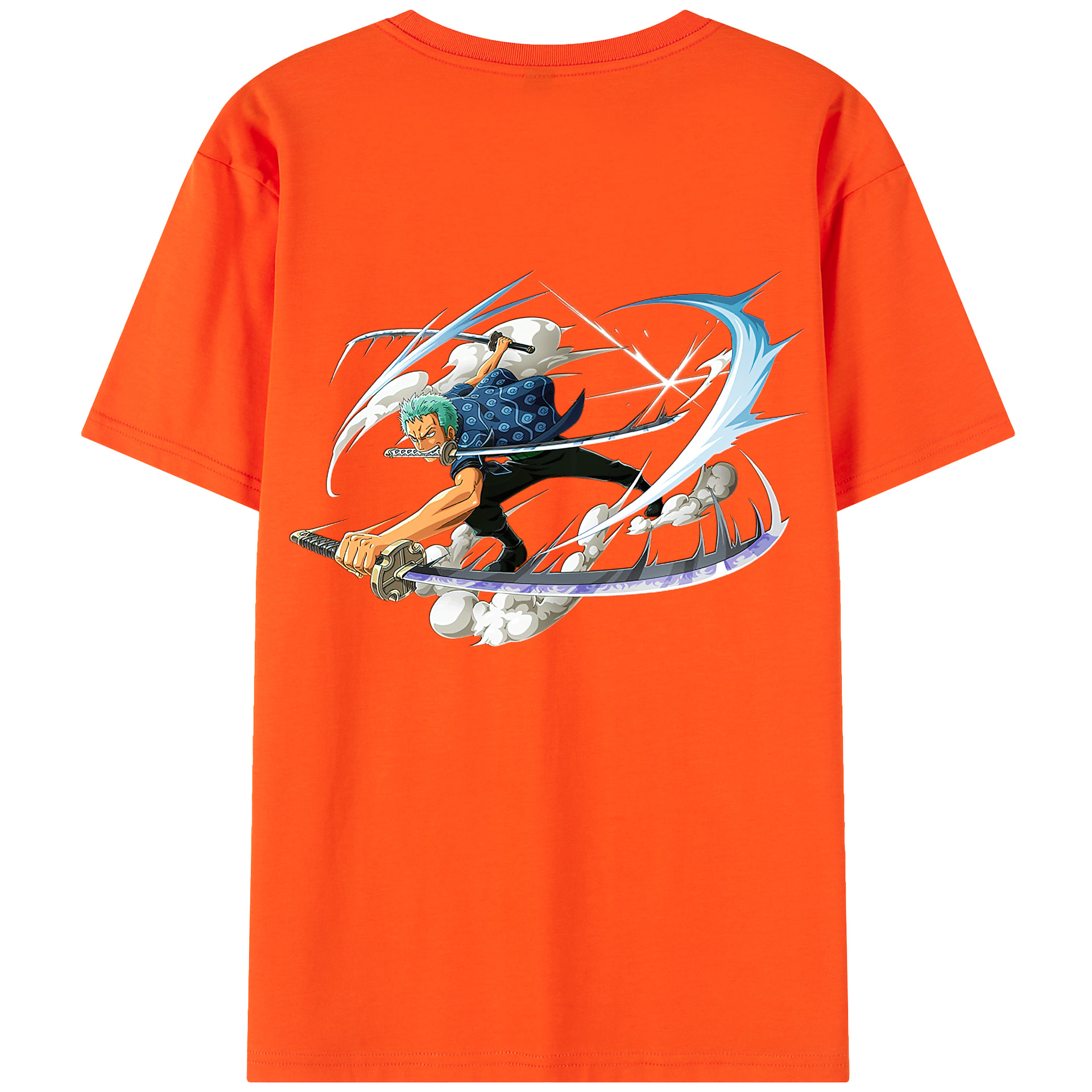 ワンピース ロロノア・ゾロ ONE PIECE Roronoa Zoro 綿100％半袖Tシャツ（背面プリント）