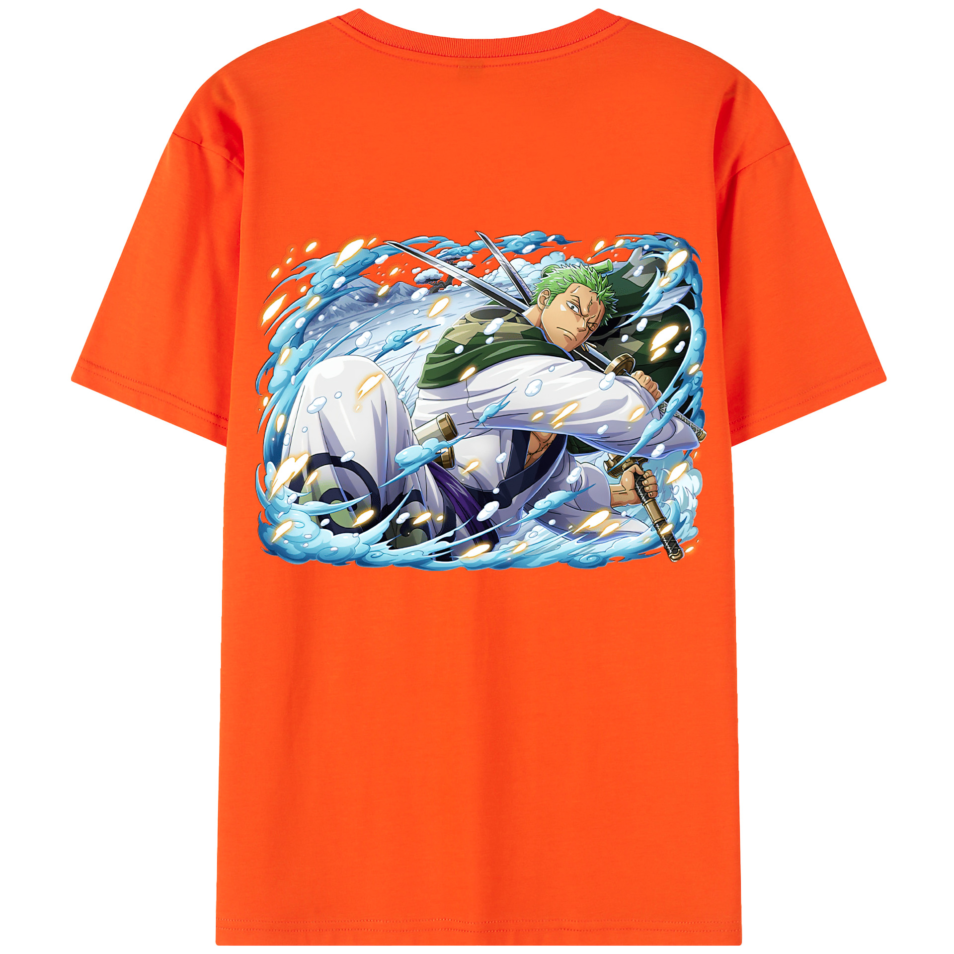 ワンピース ロロノア・ゾロ ONE PIECE Roronoa Zoro 綿100％半袖Tシャツ（背面プリント）