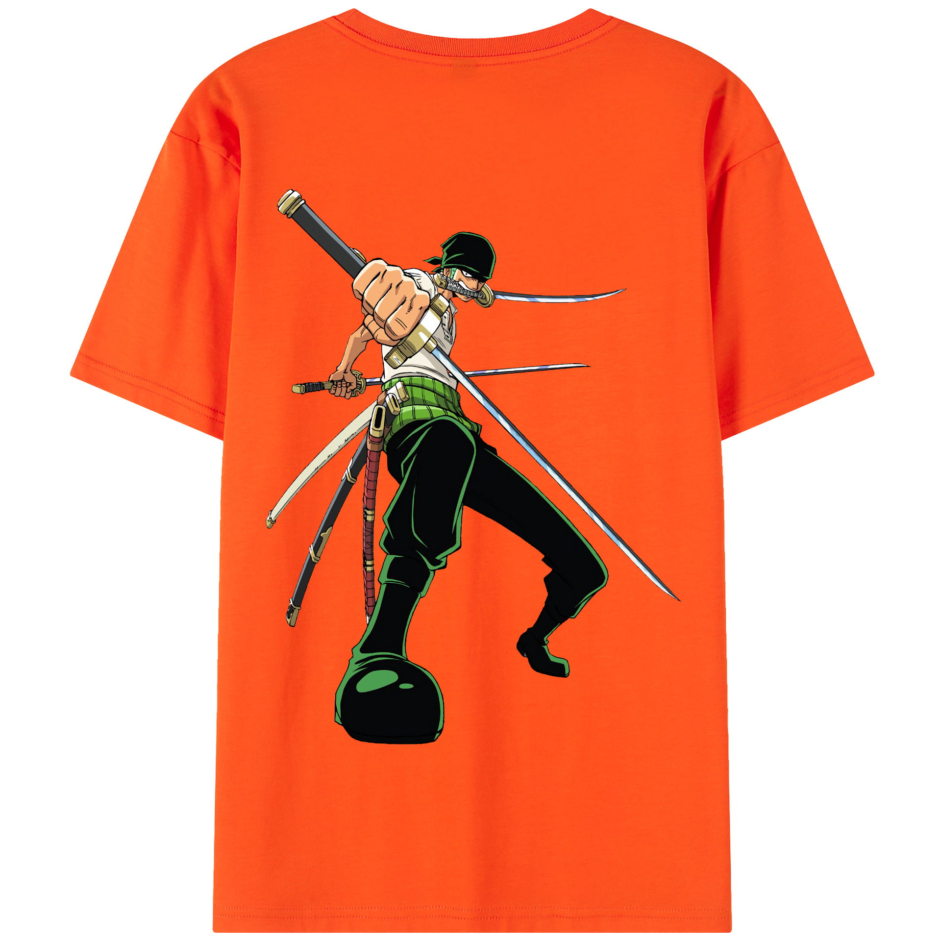ワンピース ロロノア・ゾロ ONE PIECE Roronoa Zoro 綿100％半袖Tシャツ（背面プリント）