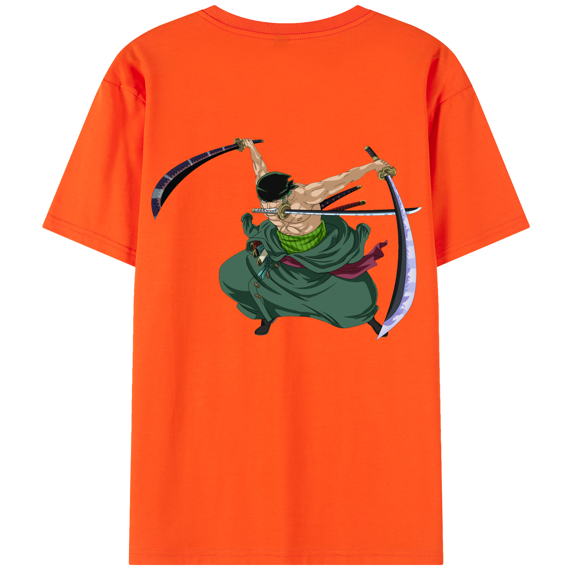 ワンピース ロロノア・ゾロ ONE PIECE Roronoa Zoro 綿100％半袖Tシャツ（背面プリント）