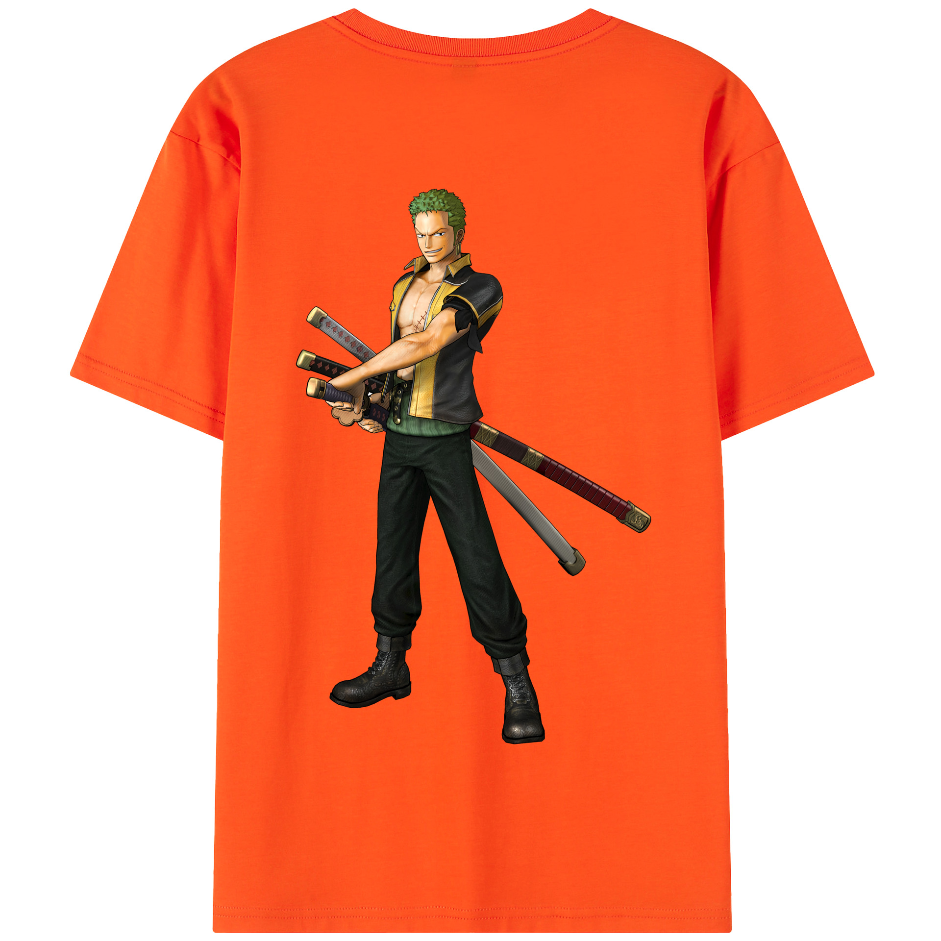 ワンピース ロロノア・ゾロ ONE PIECE Roronoa Zoro 綿100％半袖Tシャツ（背面プリント）