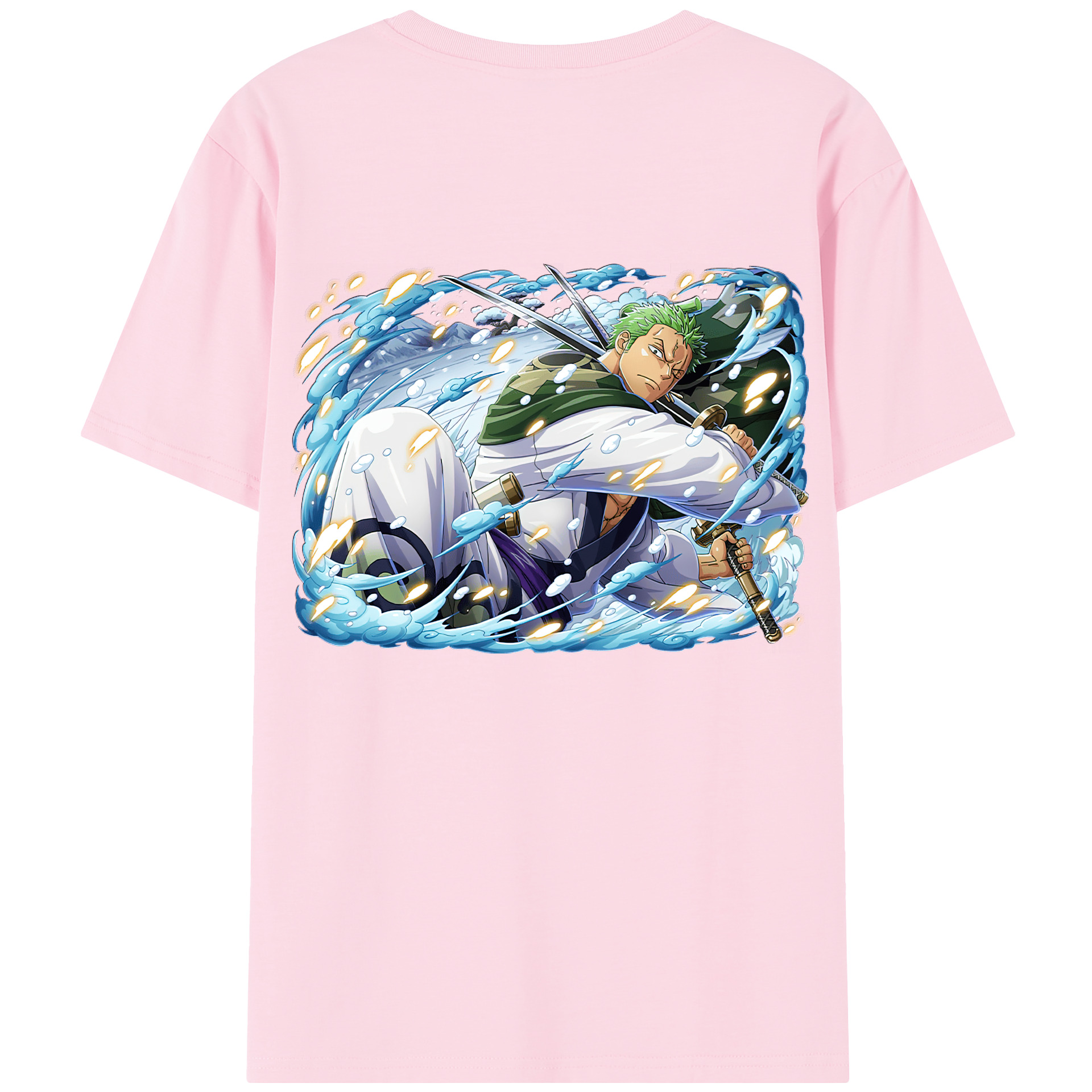 ワンピース ロロノア・ゾロ ONE PIECE Roronoa Zoro 綿100％半袖Tシャツ（背面プリント）