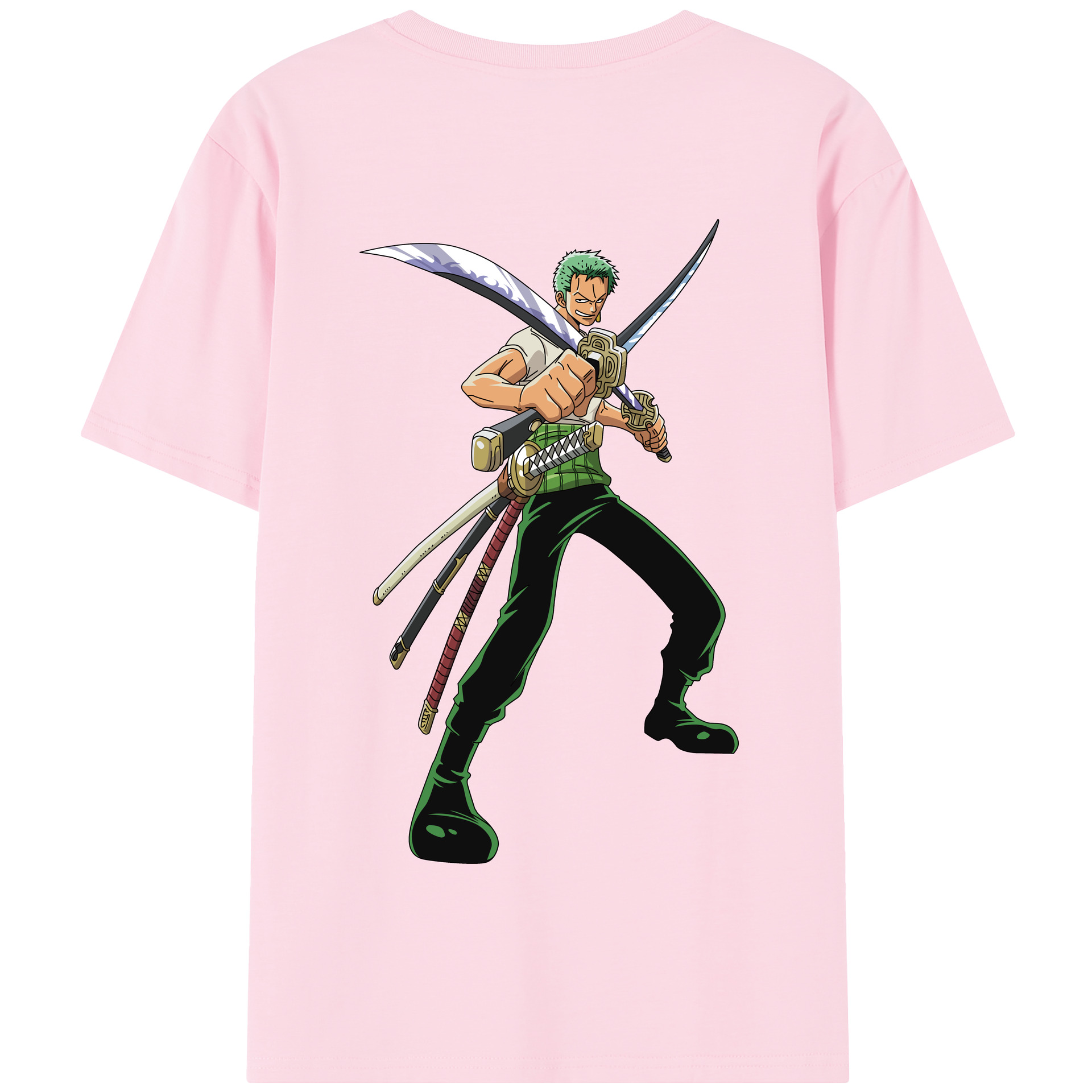 ワンピース ロロノア・ゾロ ONE PIECE Roronoa Zoro 綿100％半袖Tシャツ（背面プリント）