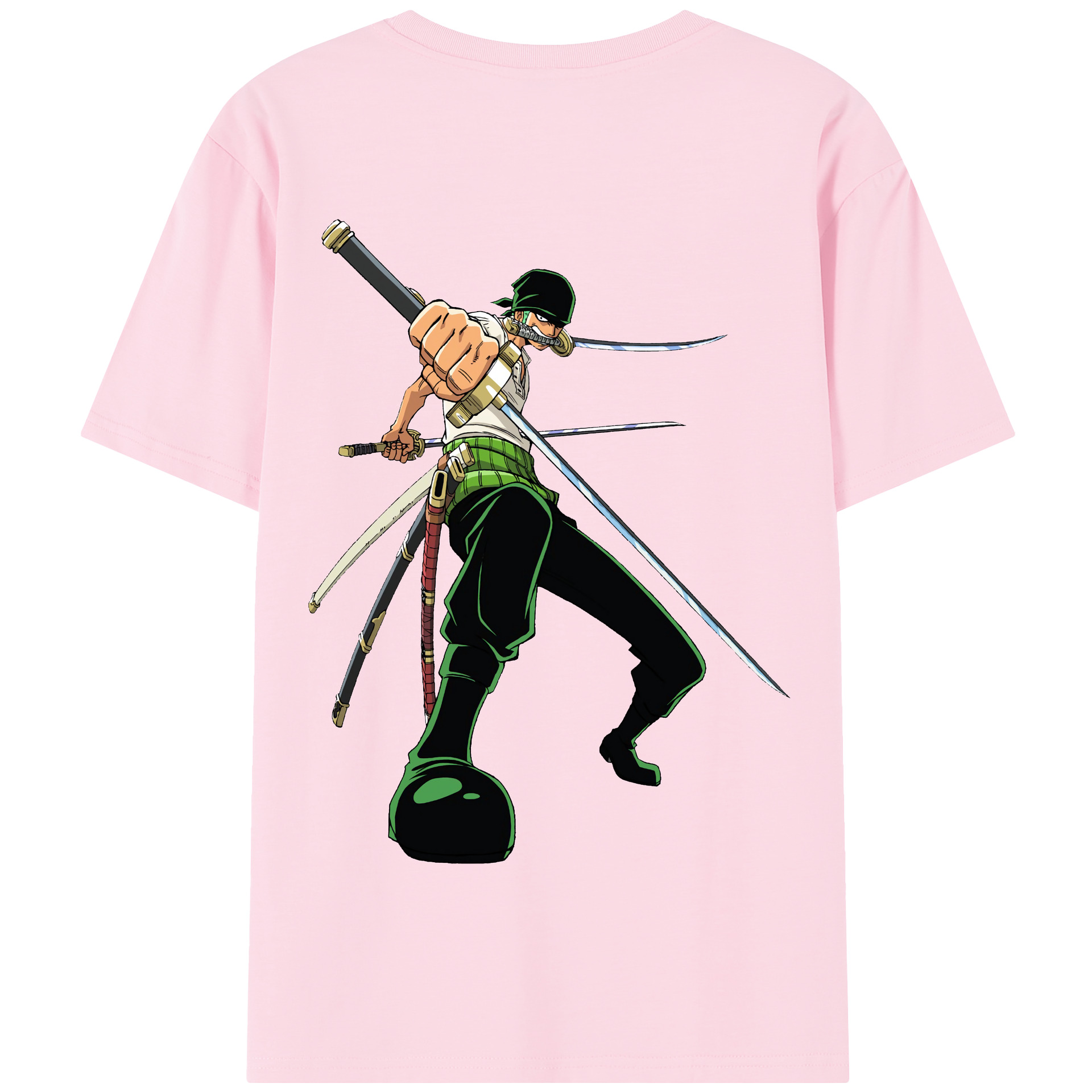ワンピース ロロノア・ゾロ ONE PIECE Roronoa Zoro 綿100％半袖Tシャツ（背面プリント）
