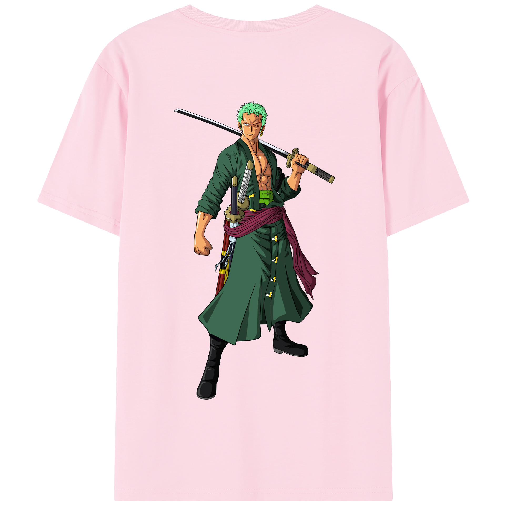 ワンピース ロロノア・ゾロ ONE PIECE Roronoa Zoro 綿100％半袖Tシャツ（背面プリント）