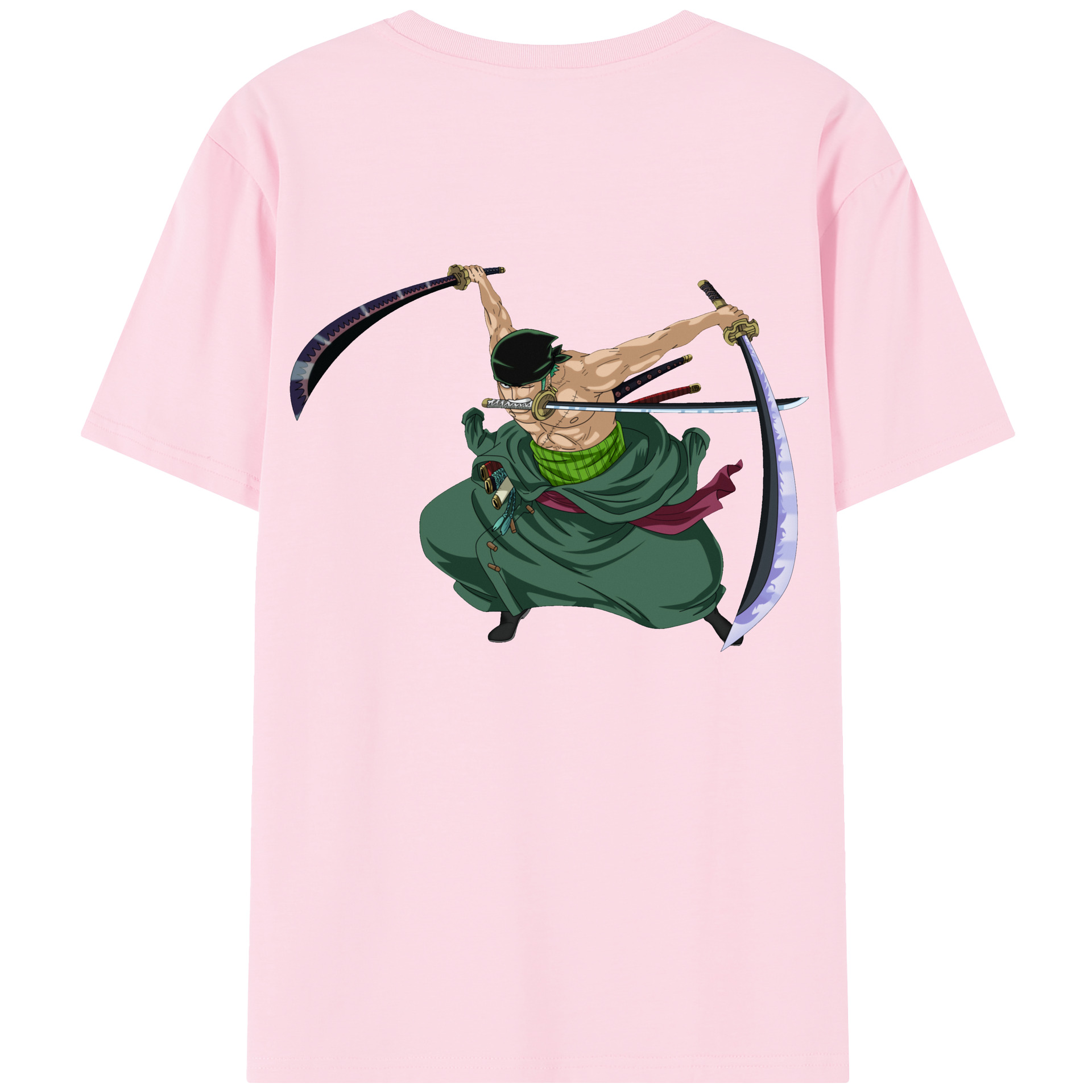 ワンピース ロロノア・ゾロ ONE PIECE Roronoa Zoro 綿100％半袖Tシャツ（背面プリント）