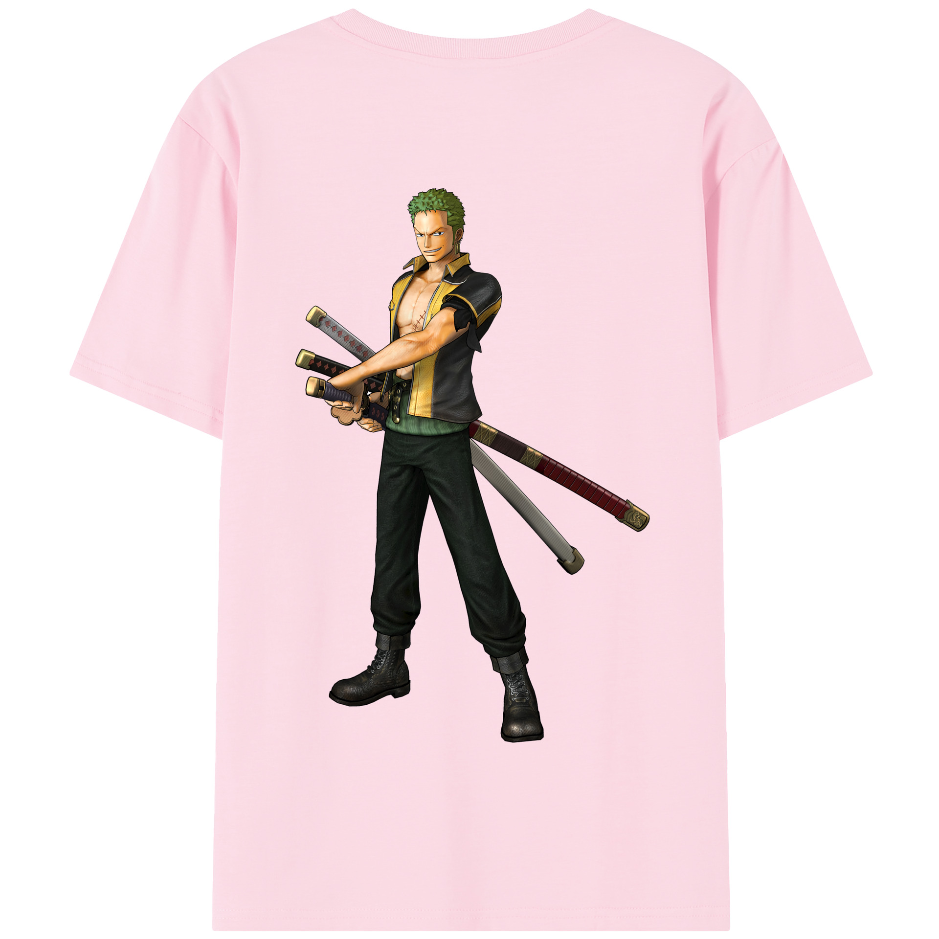 ワンピース ロロノア・ゾロ ONE PIECE Roronoa Zoro 綿100％半袖Tシャツ（背面プリント）