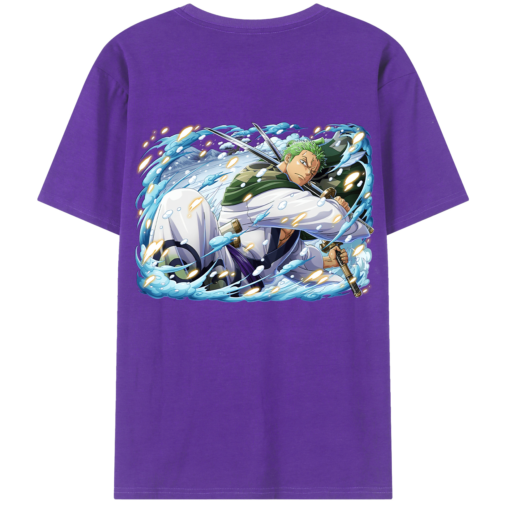ワンピース ロロノア・ゾロ ONE PIECE Roronoa Zoro 綿100％半袖Tシャツ（背面プリント）