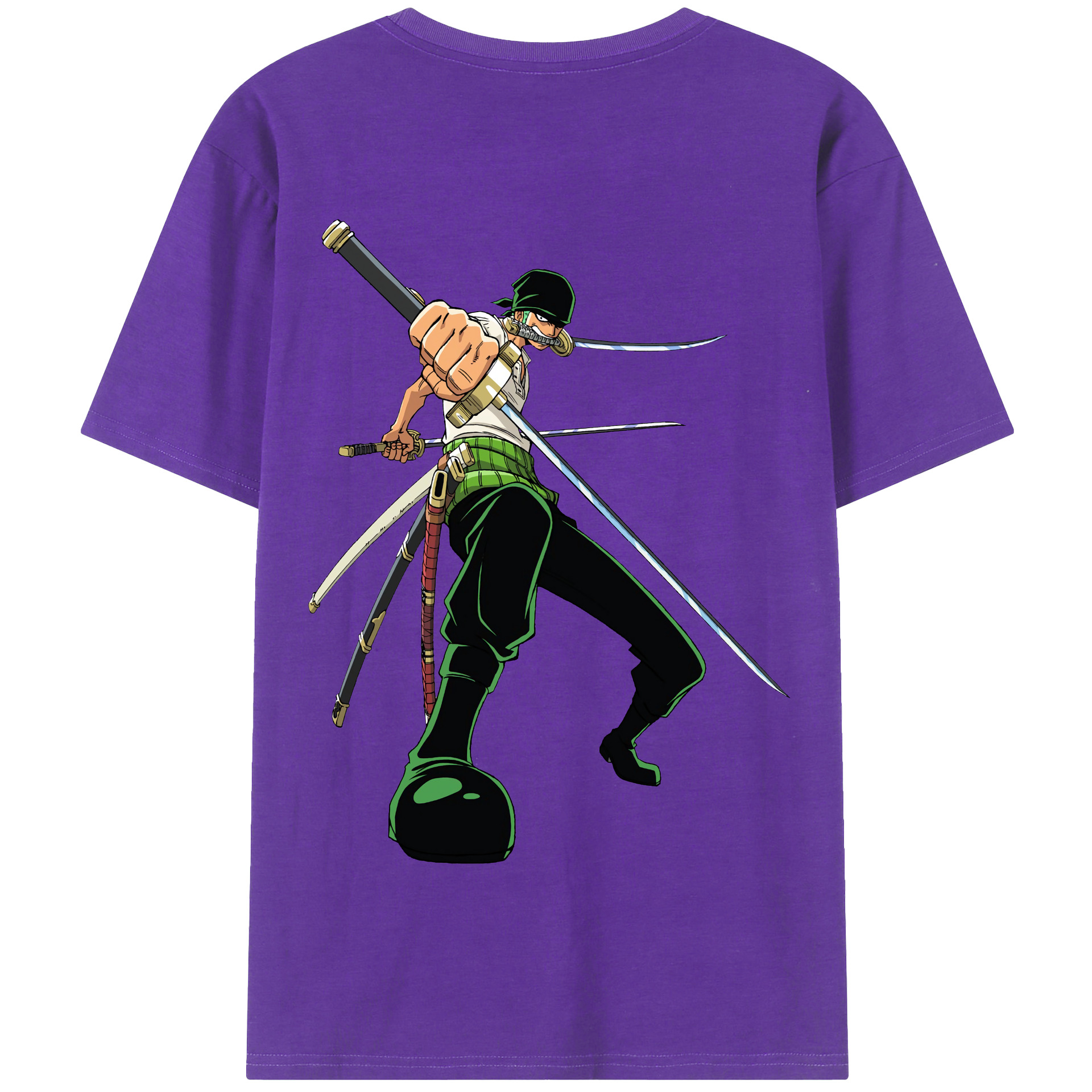 ワンピース ロロノア・ゾロ ONE PIECE Roronoa Zoro 綿100％半袖Tシャツ（背面プリント）