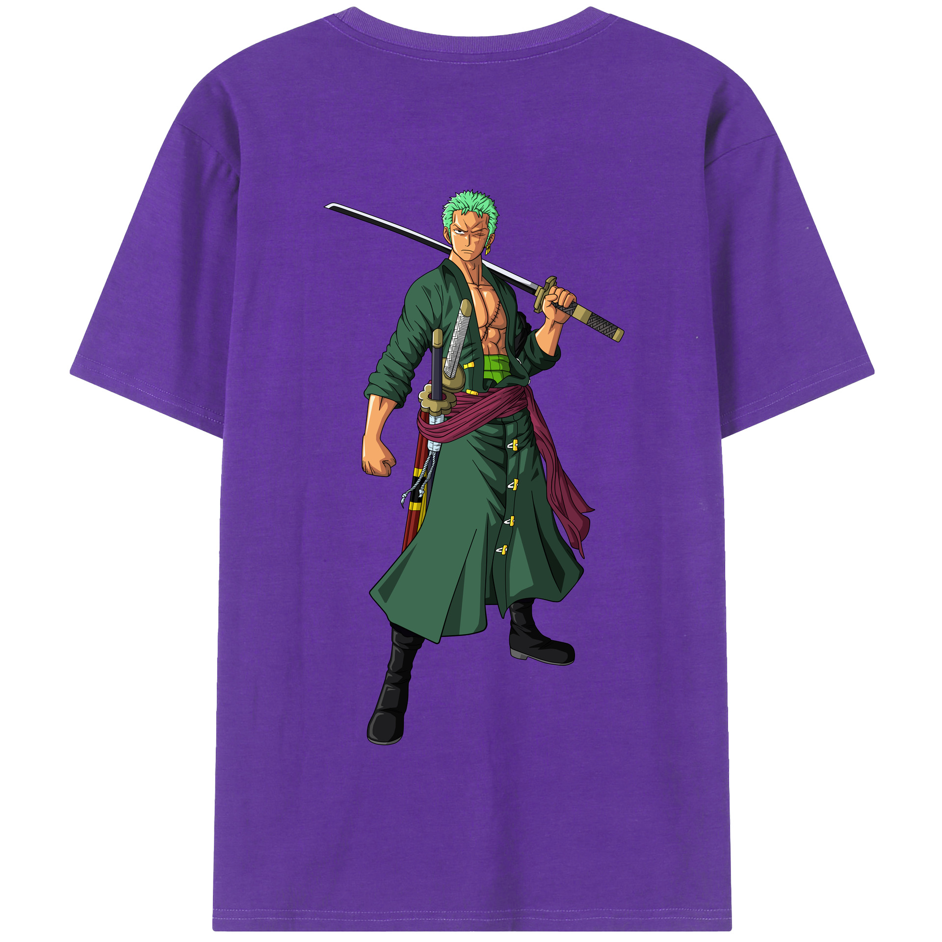 ワンピース ロロノア・ゾロ ONE PIECE Roronoa Zoro 綿100％半袖Tシャツ（背面プリント）