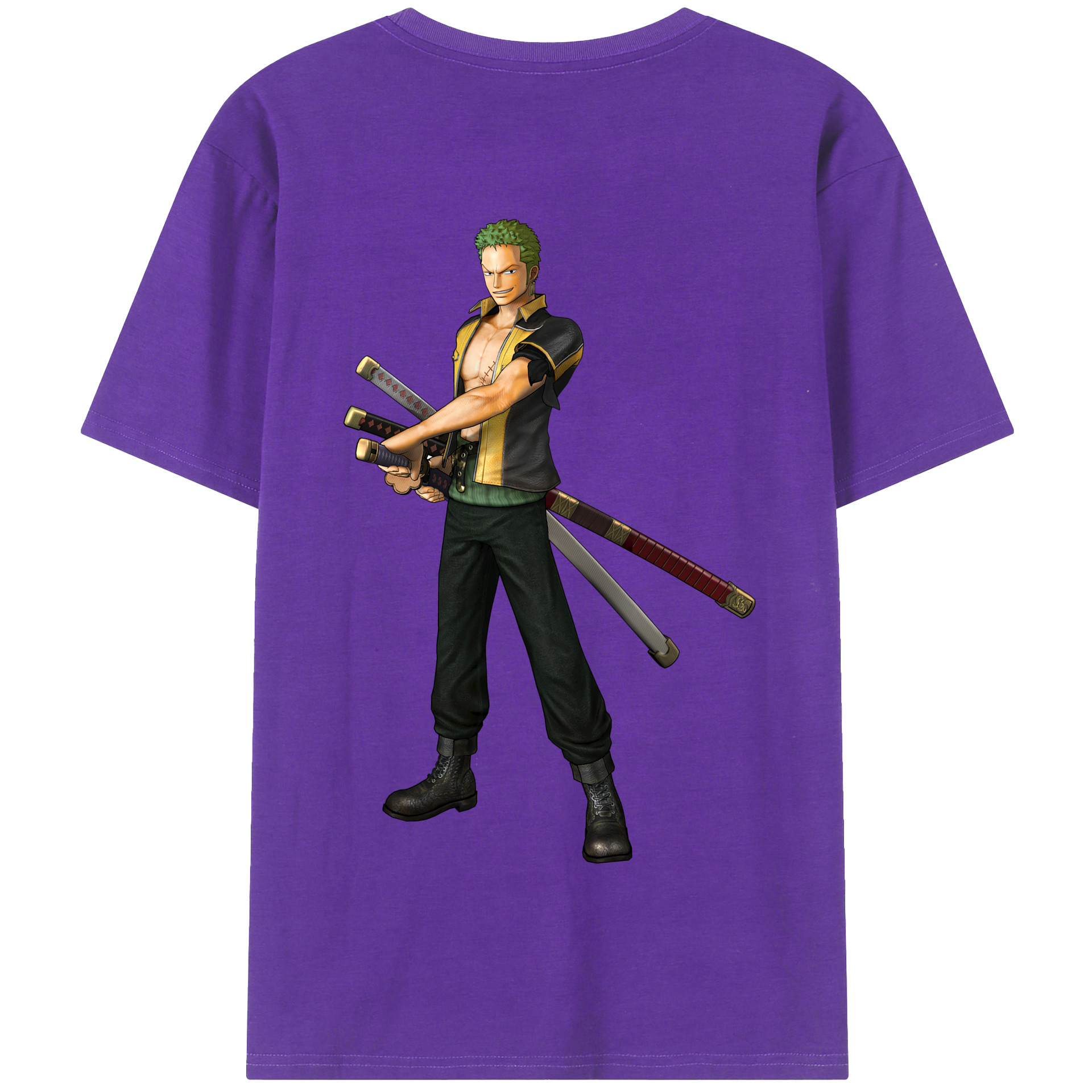 ワンピース ロロノア・ゾロ ONE PIECE Roronoa Zoro 綿100％半袖Tシャツ（背面プリント）