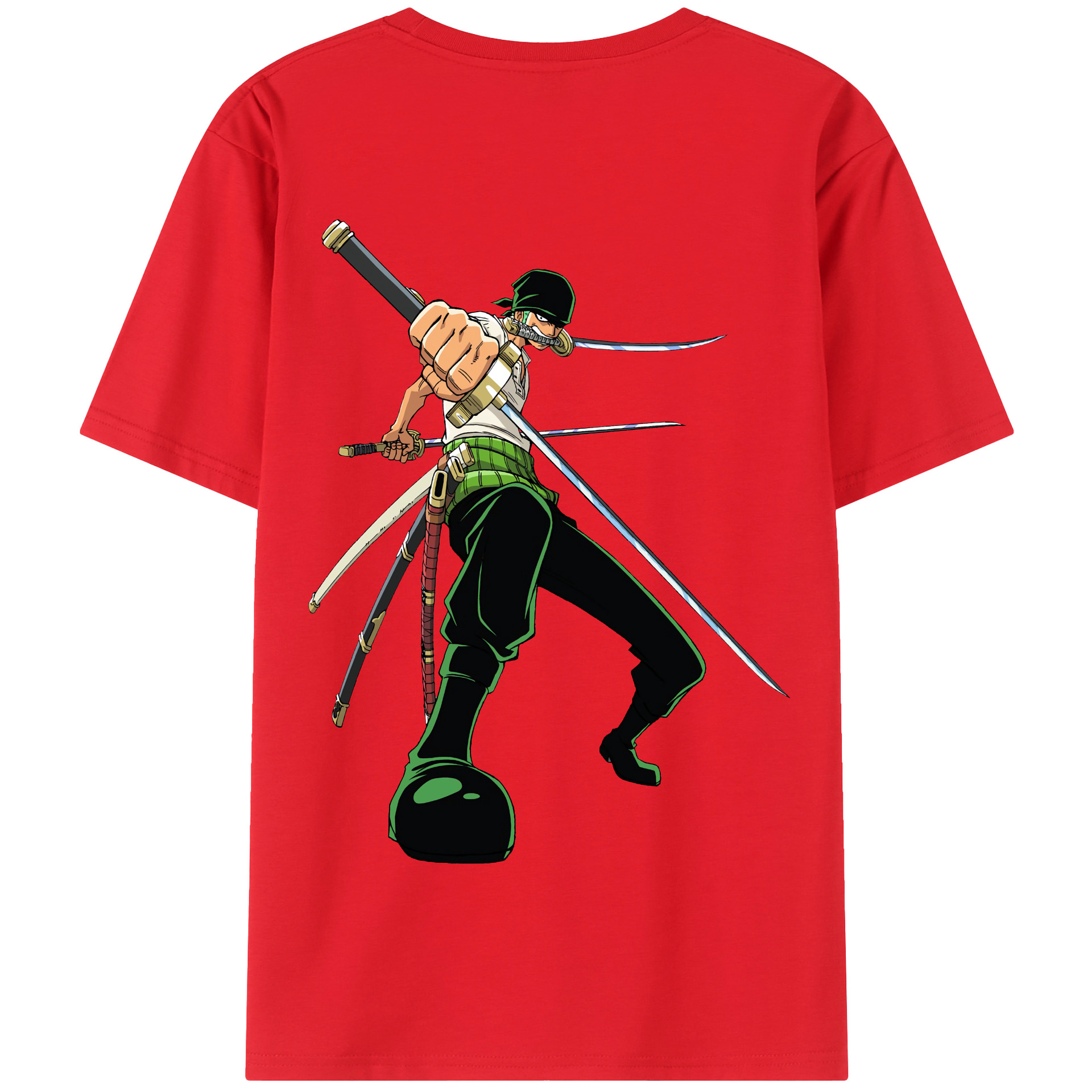 ワンピース ロロノア・ゾロ ONE PIECE Roronoa Zoro 綿100％半袖Tシャツ（背面プリント）