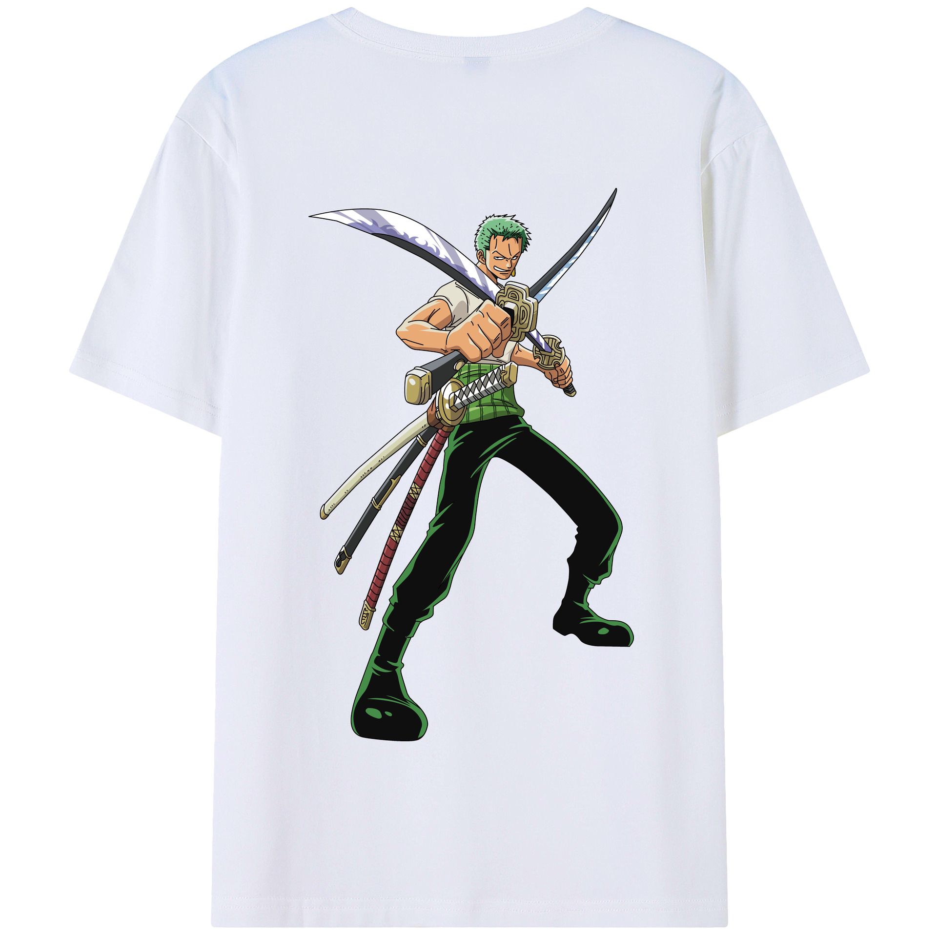 ワンピース ロロノア・ゾロ ONE PIECE Roronoa Zoro 綿100％半袖Tシャツ（背面プリント）
