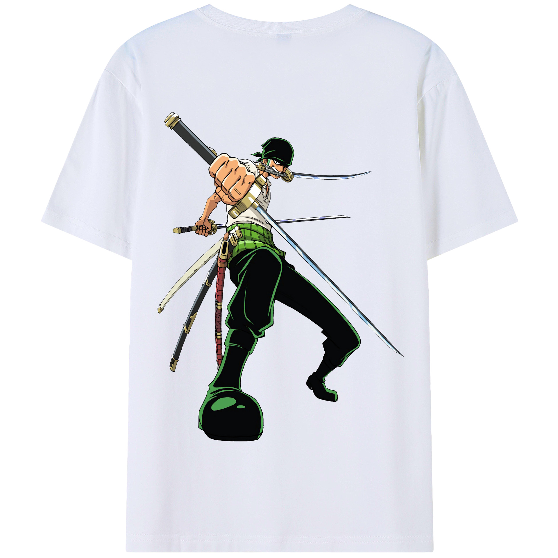 ワンピース ロロノア・ゾロ ONE PIECE Roronoa Zoro 綿100％半袖Tシャツ（背面プリント）