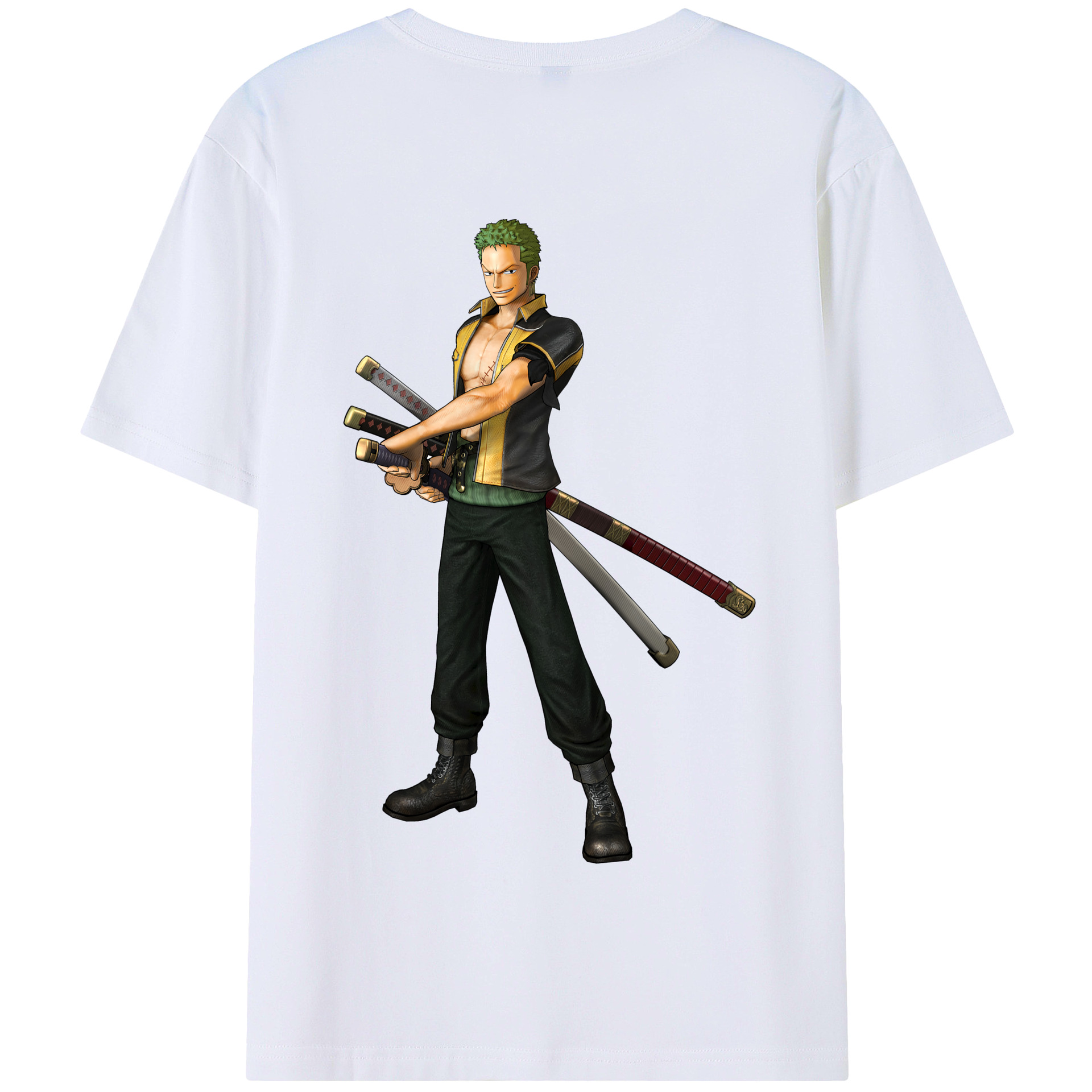 ワンピース ロロノア・ゾロ ONE PIECE Roronoa Zoro 綿100％半袖Tシャツ（背面プリント）