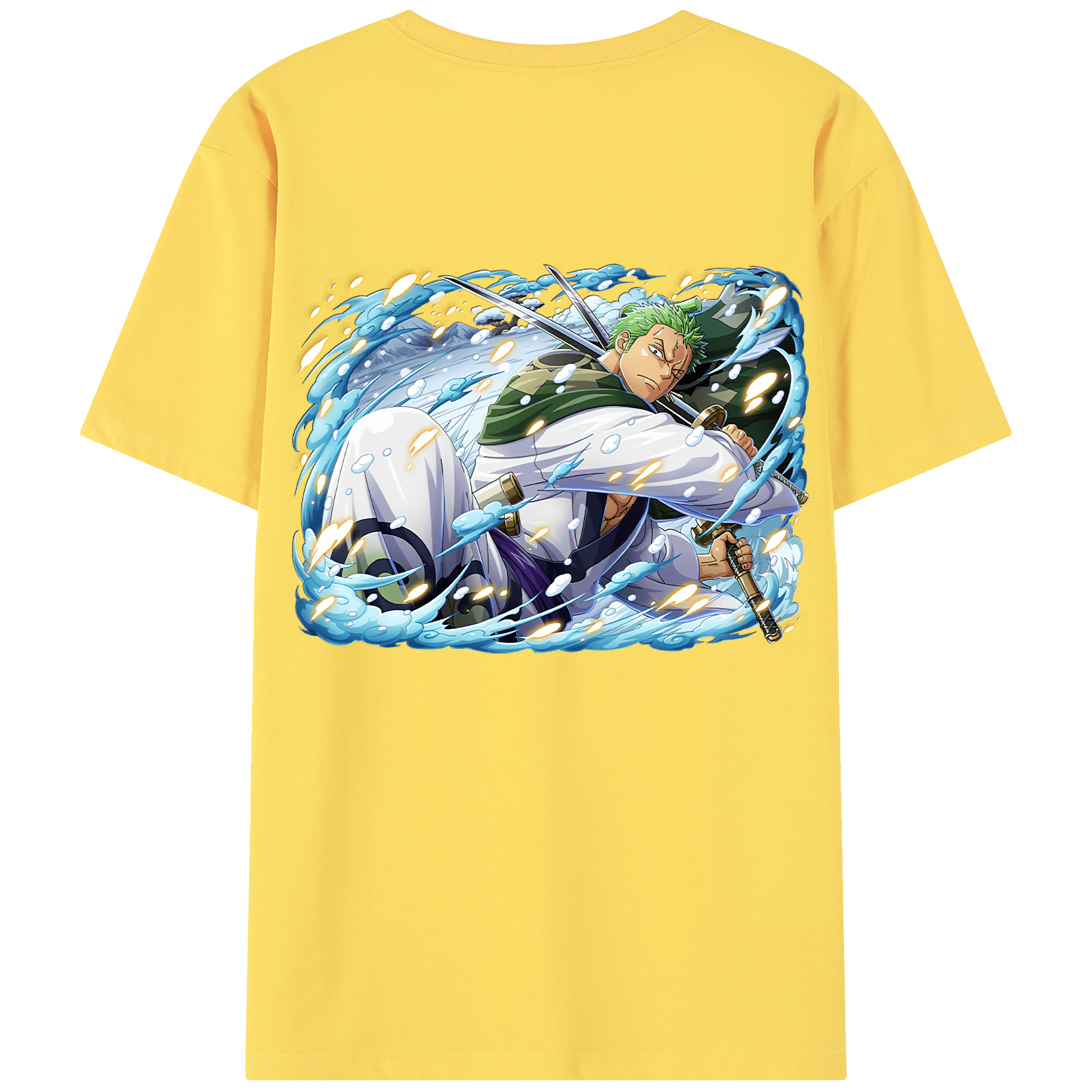 ワンピース ロロノア・ゾロ ONE PIECE Roronoa Zoro 綿100％半袖Tシャツ（背面プリント）