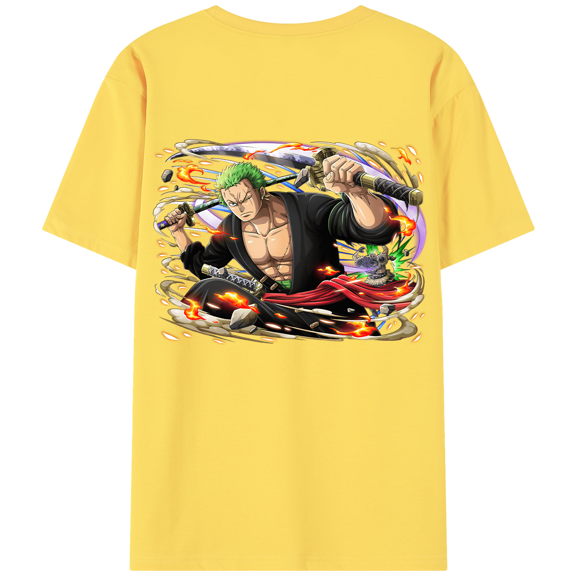 ワンピース ロロノア・ゾロ ONE PIECE Roronoa Zoro 綿100％半袖Tシャツ（背面プリント）