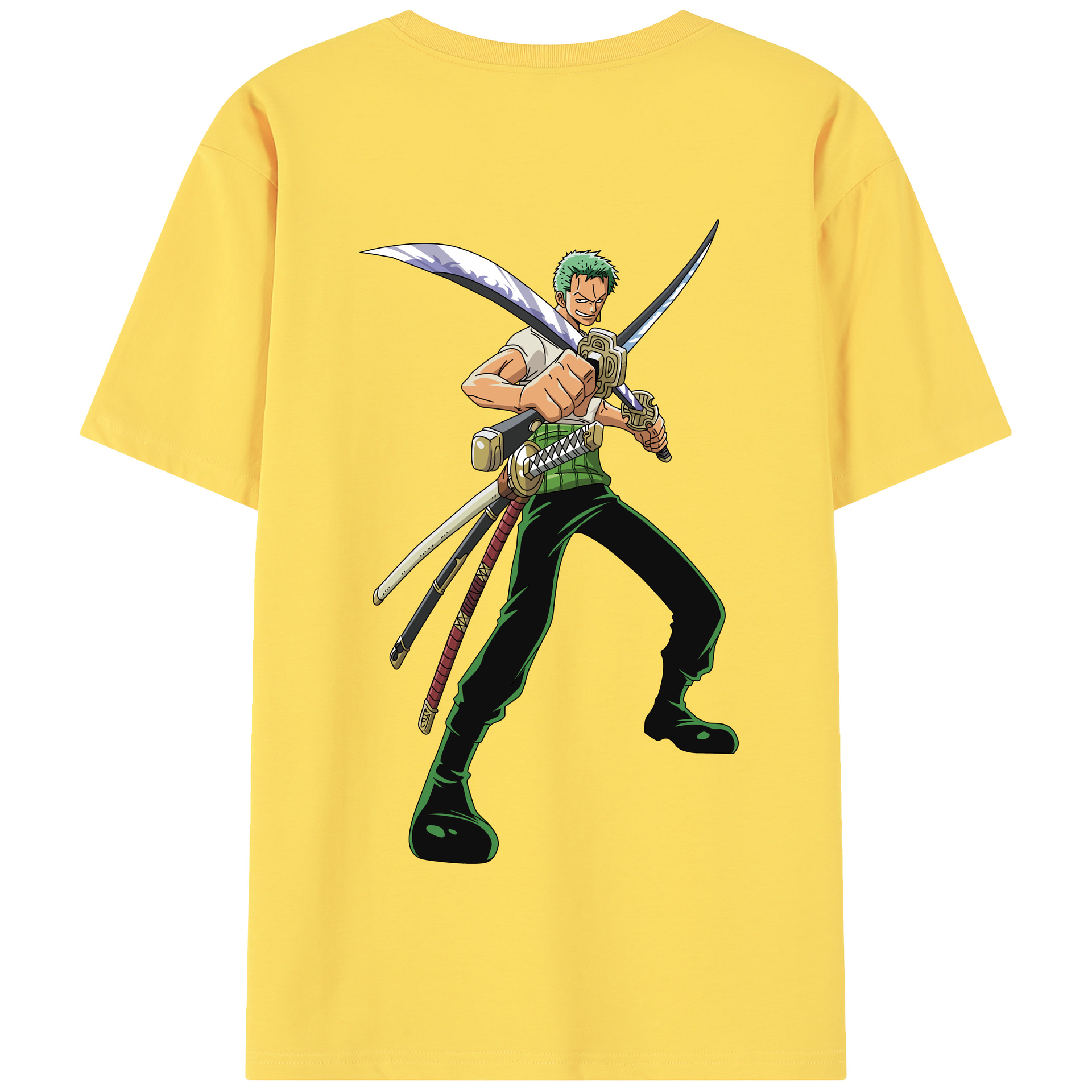 ワンピース ロロノア・ゾロ ONE PIECE Roronoa Zoro 綿100％半袖Tシャツ（背面プリント）